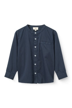 TWILL SHIRT W. MANDARIN COLLAR