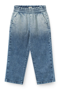 FRILL DENIM PANTS W. BOW