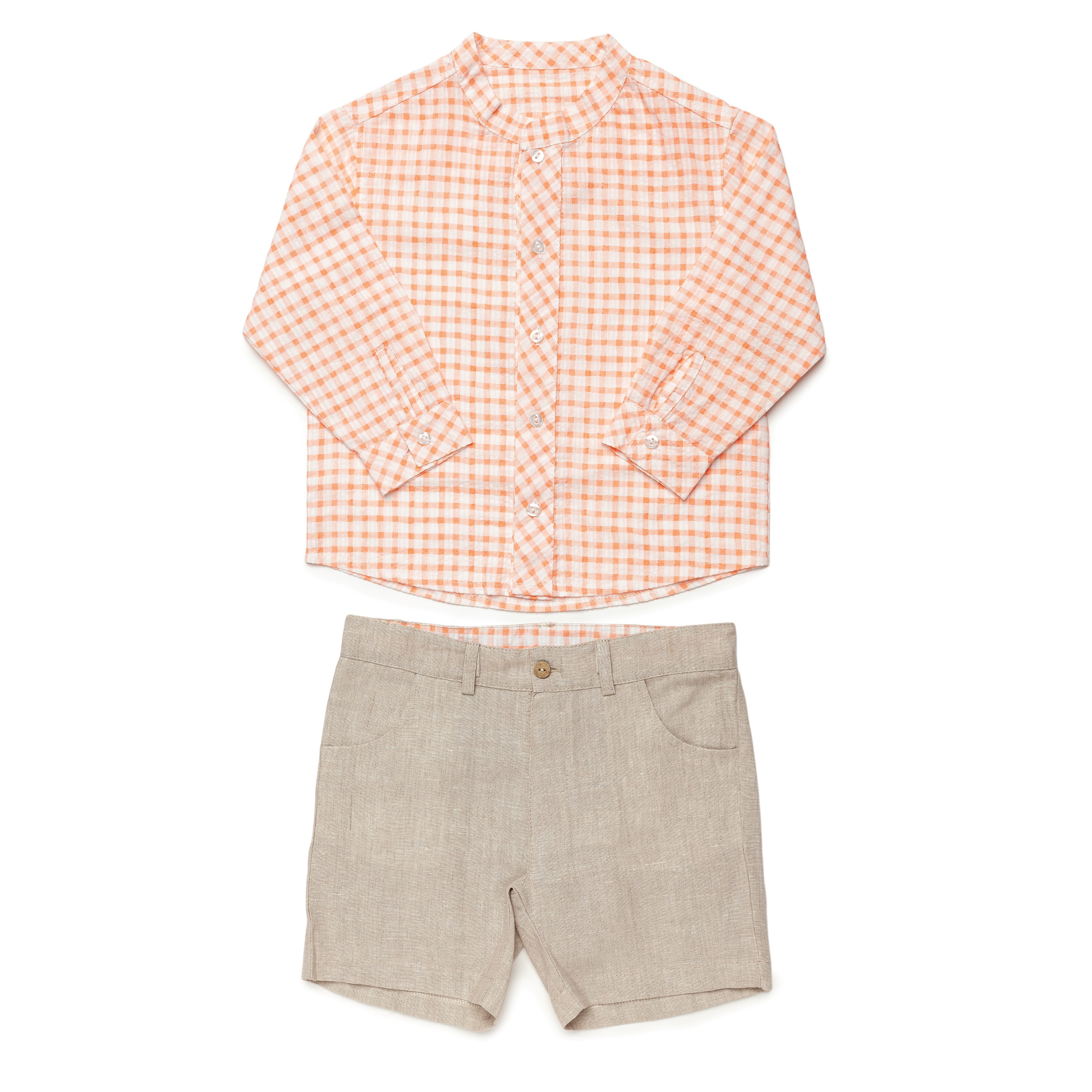 Boy's Checker Shirt with Shorts