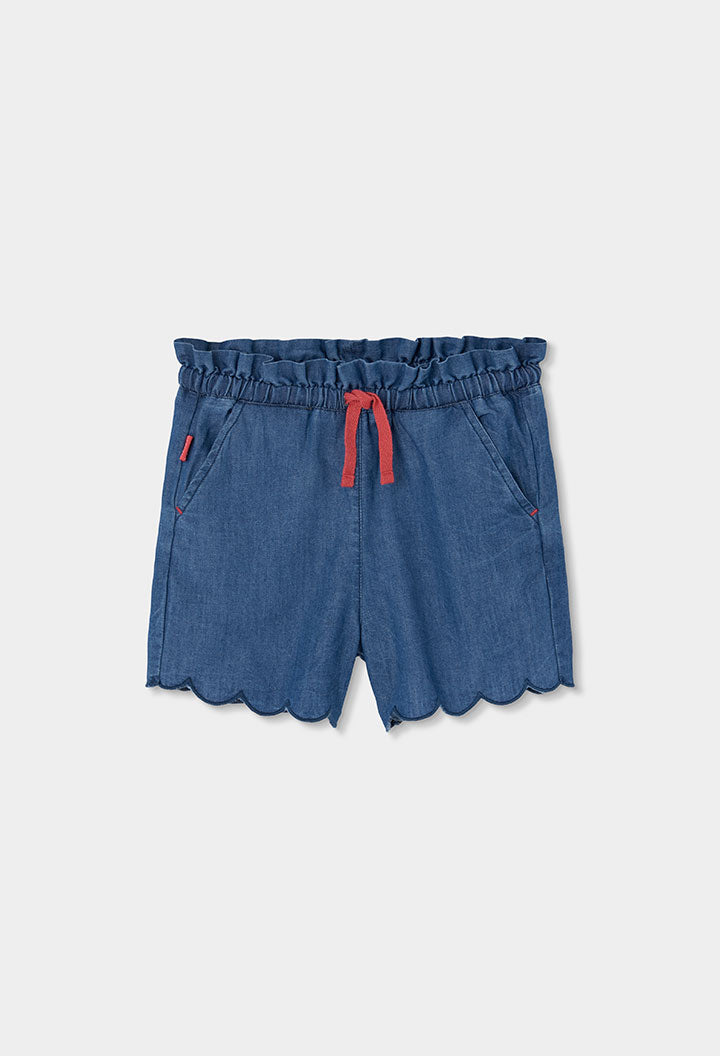 Denim Scallop Shorts