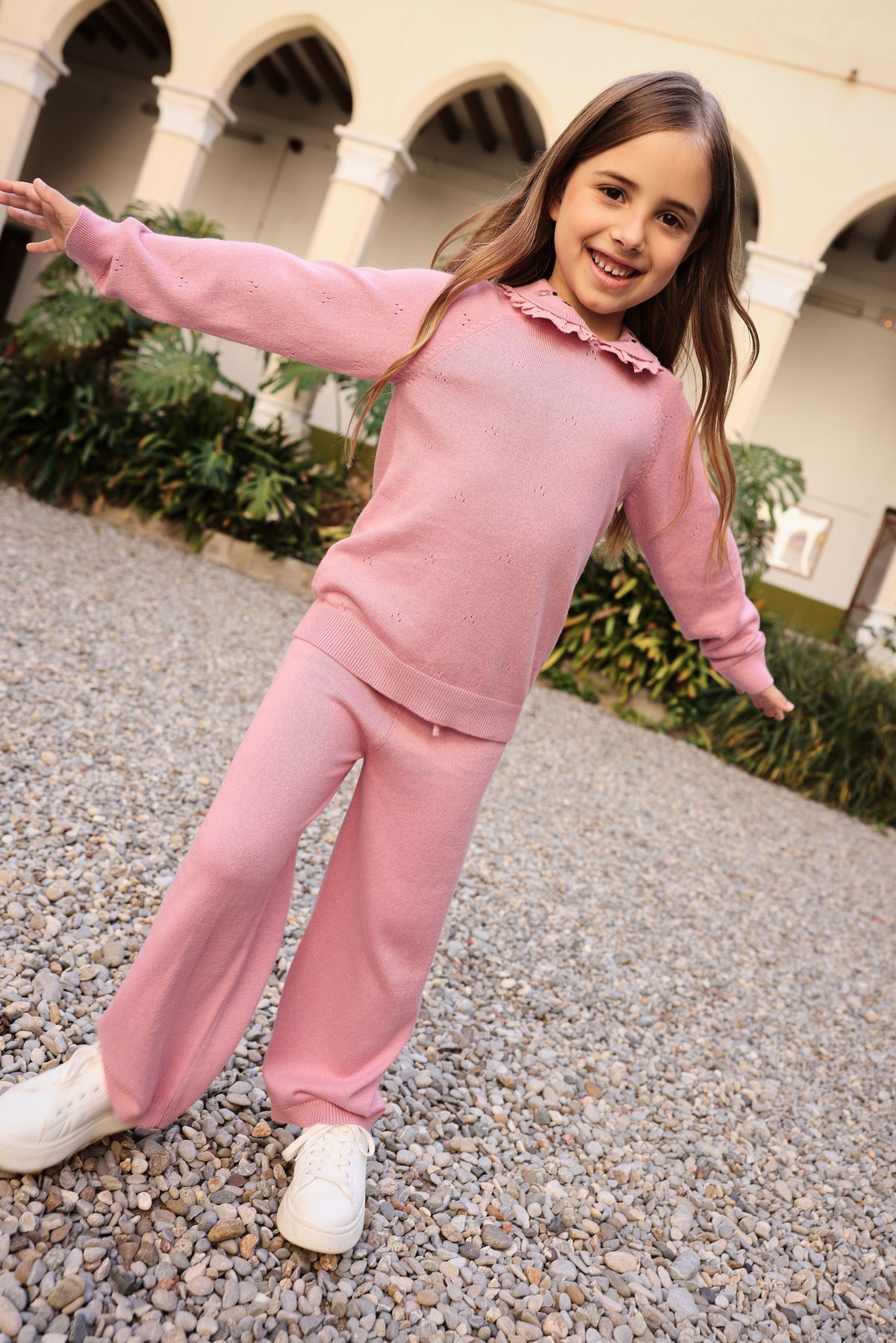 KNITTED ROSE PANTS