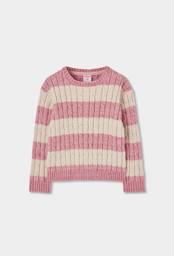 KNITWEAR PO STRIPE PINK