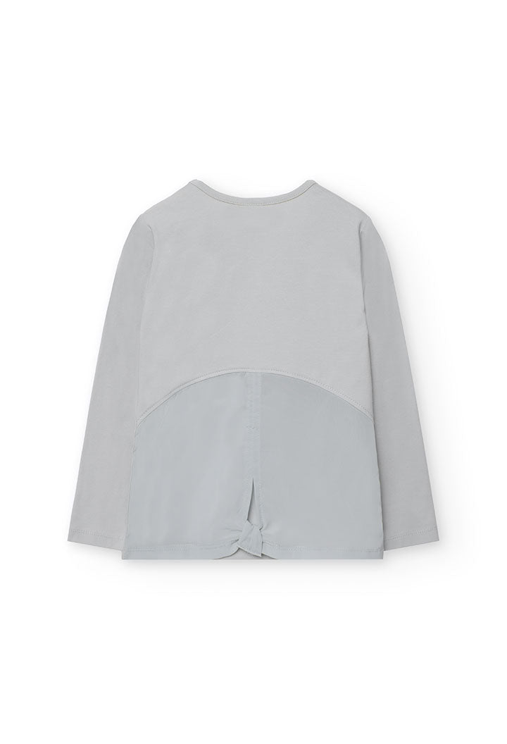 Grey Ribbon Knit T-Shirt