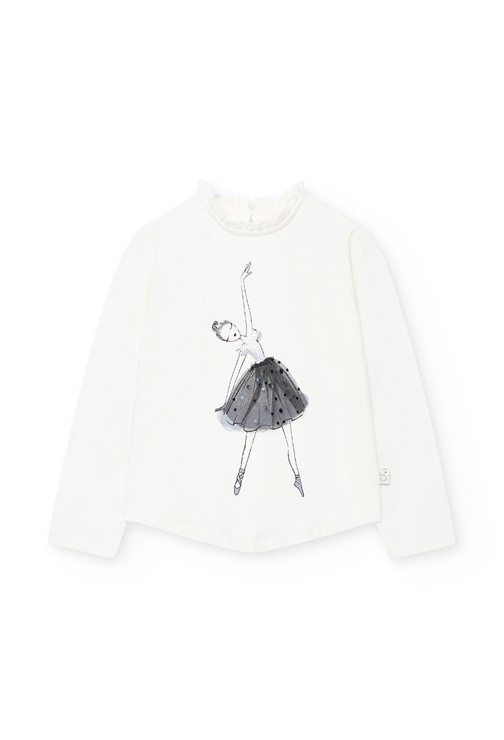 White Knit T-Shirt Ballet