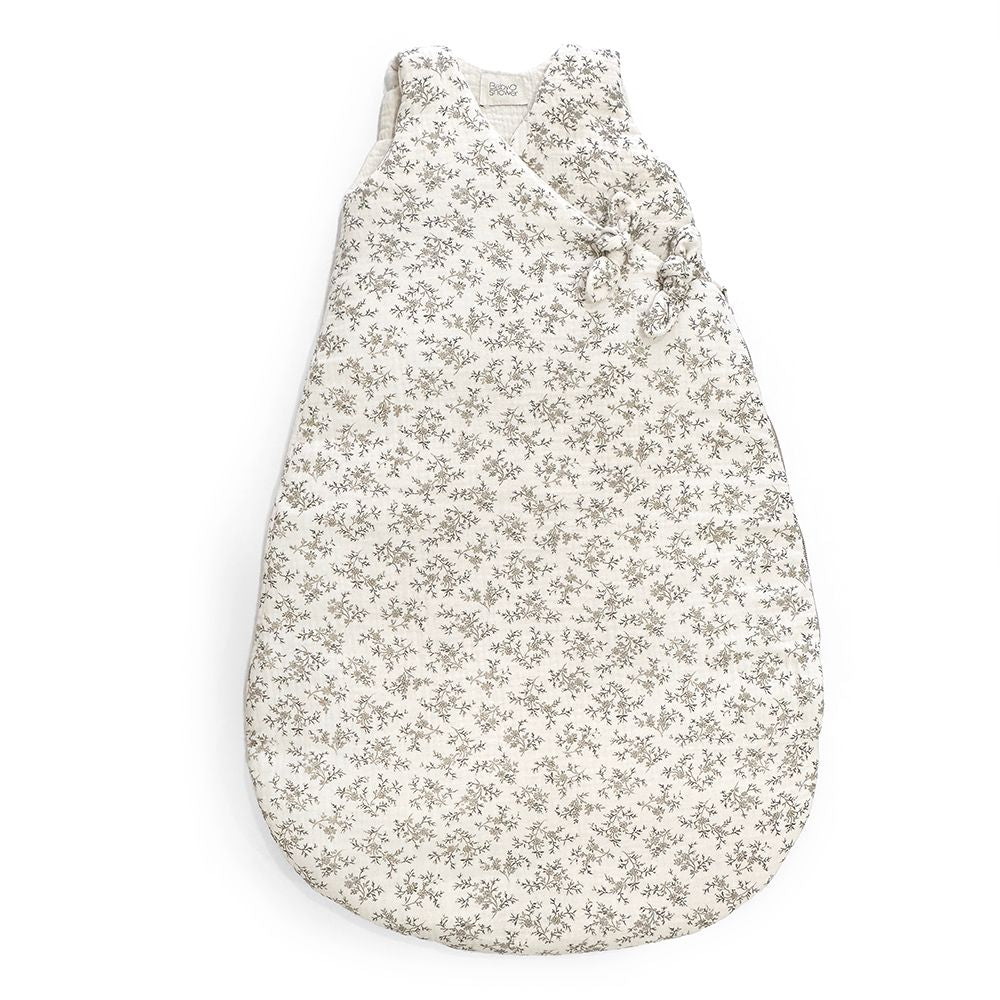 A white sleeping bag with black dots on it is on a white background.;A baby sleeping bag with a floral print on a white background.;A white sleeping bag with black dots on it is on a white background.;A baby sleeping bag with a floral pattern on it.;A white baby sleeping bag with polka dots on it is on a white background.;A baby sleeping bag with a floral pattern on it is on a white background.