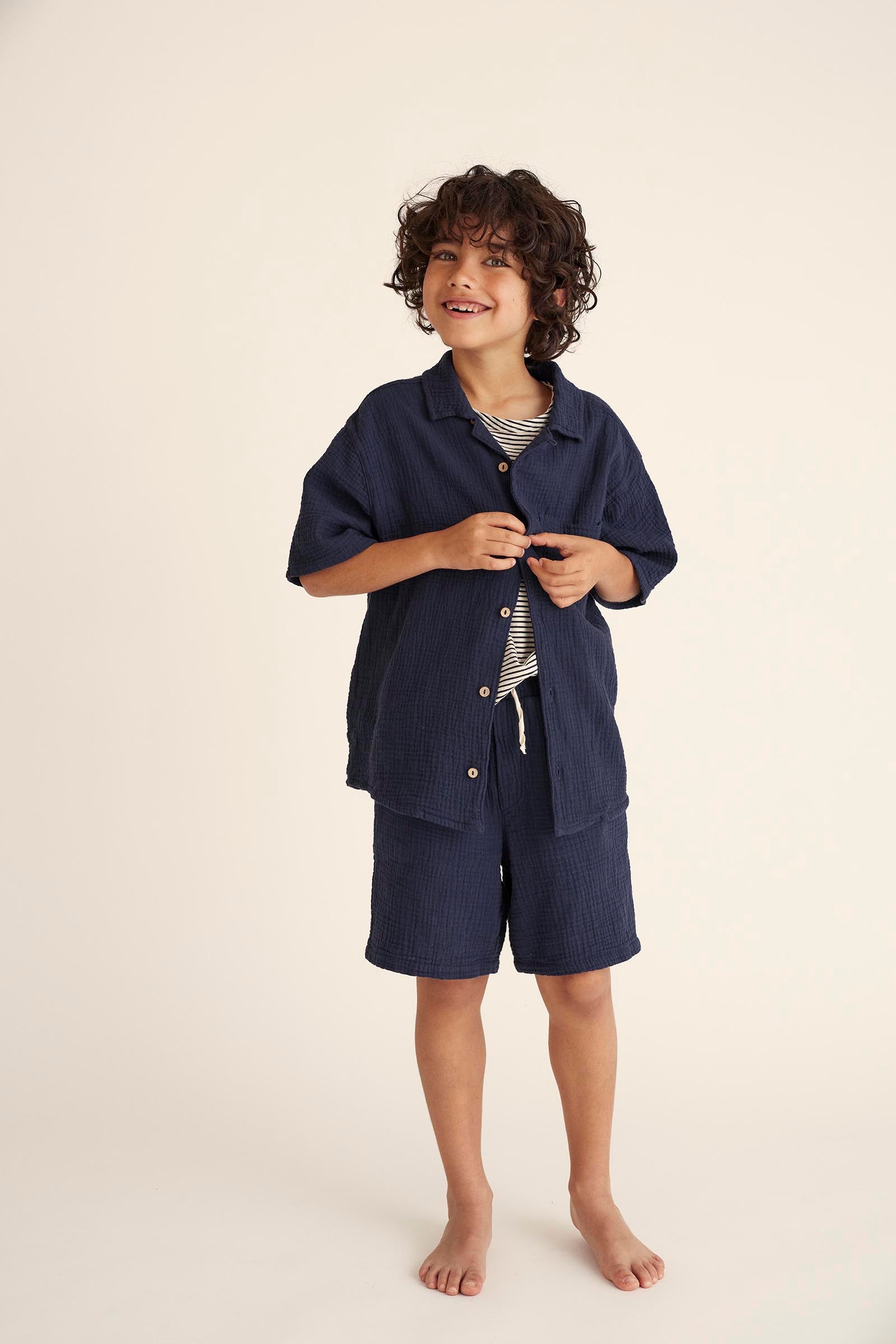 Boy's Soft Gauze Short Sleeve Shirt