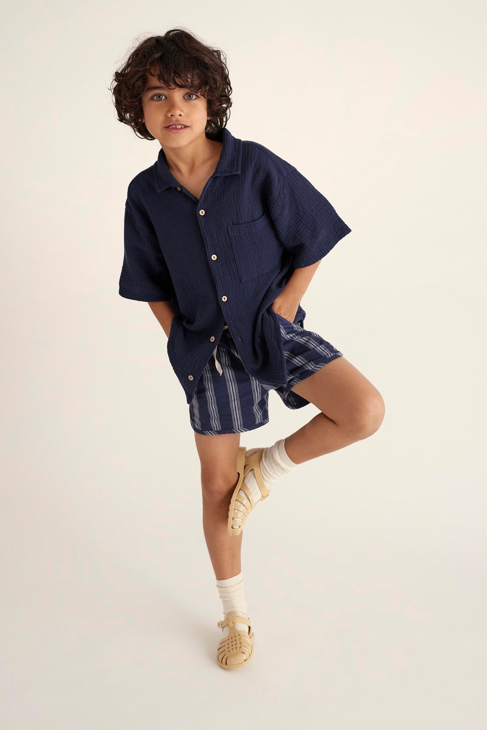 Boy's Soft Gauze Short Sleeve Shirt