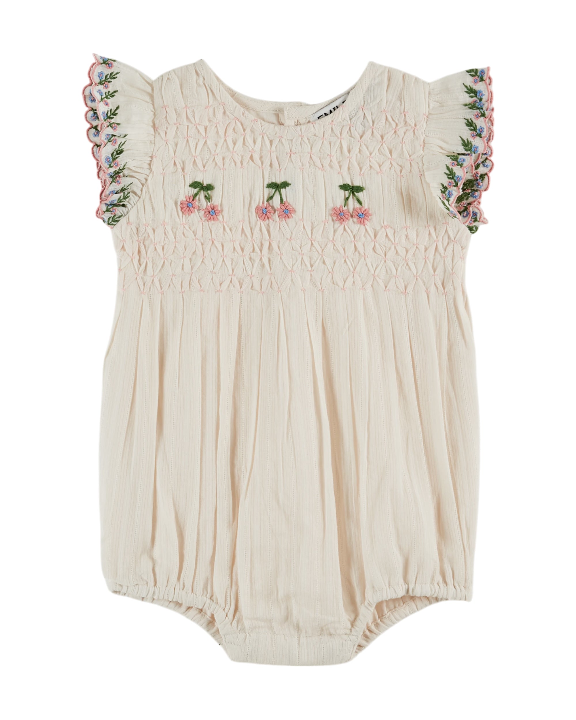 SMOCKED HAND EMBROIDERED JUMPSUIT