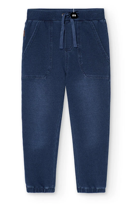 Fleece denim trousers for boy