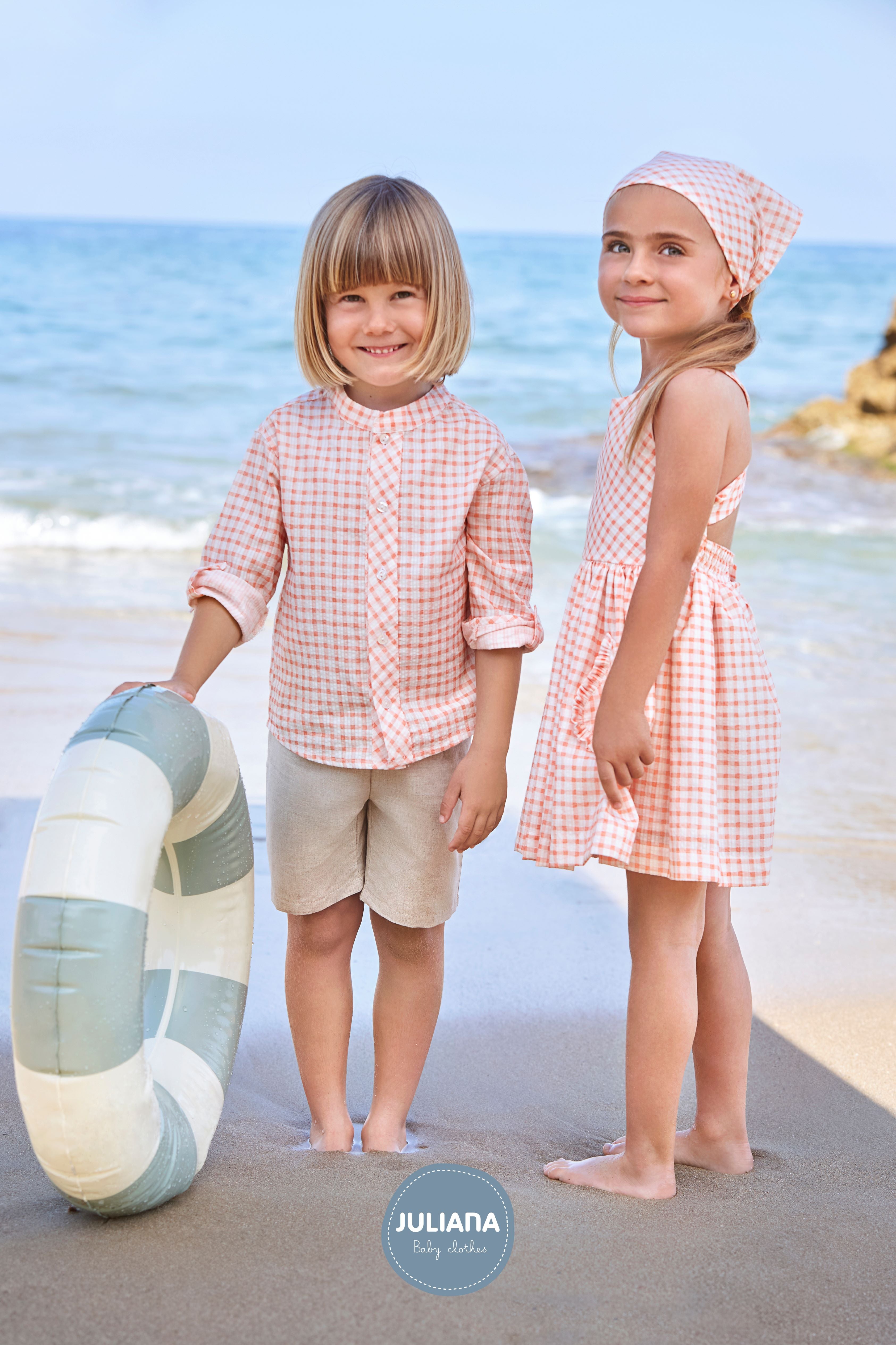 Boy's Checker Shirt with Shorts
