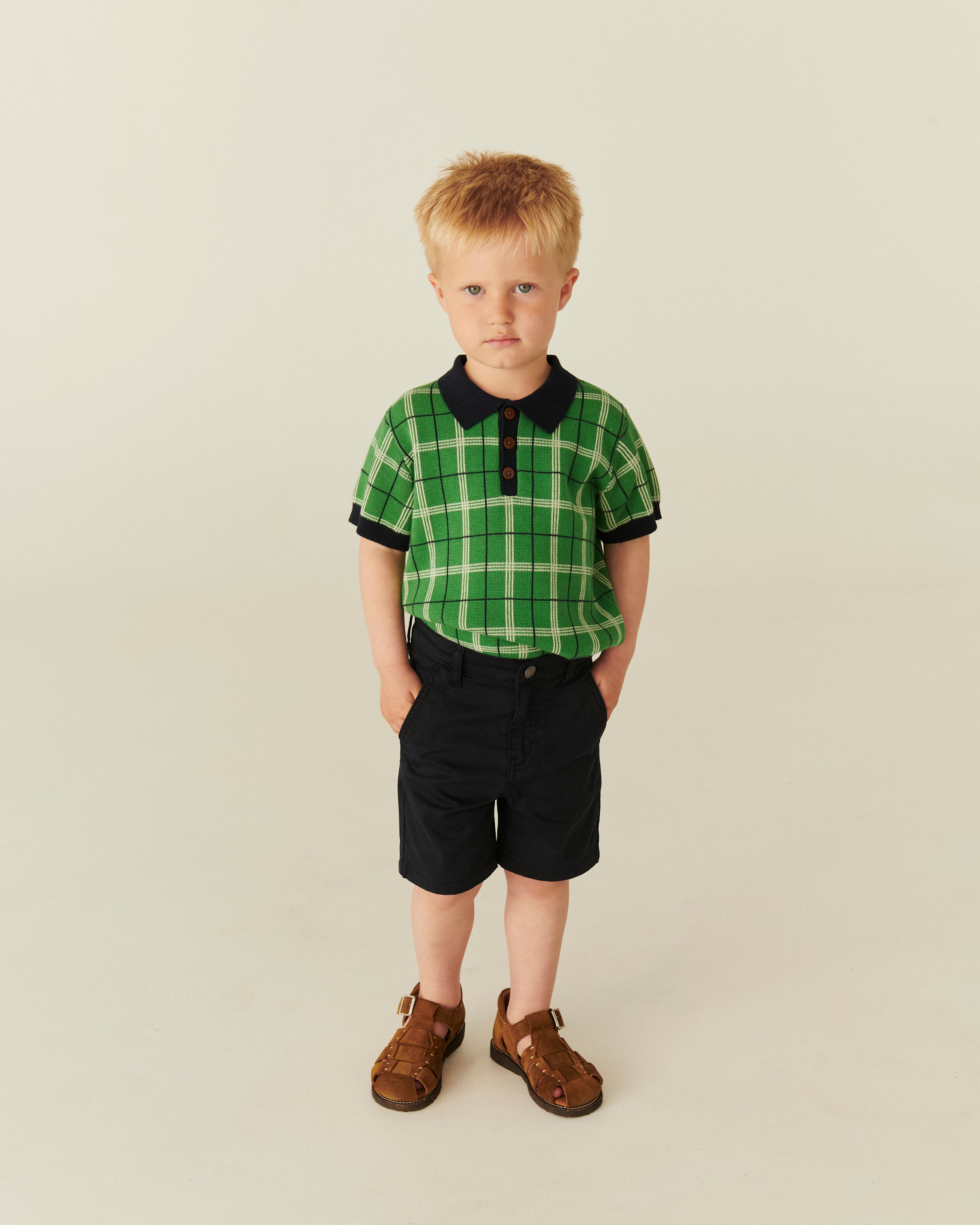 KNITTED CHECKERED POLO