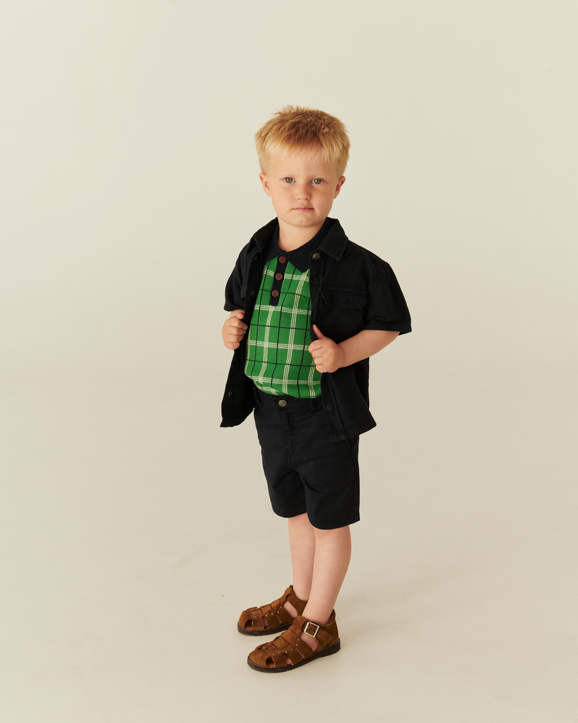 KNITTED CHECKERED POLO