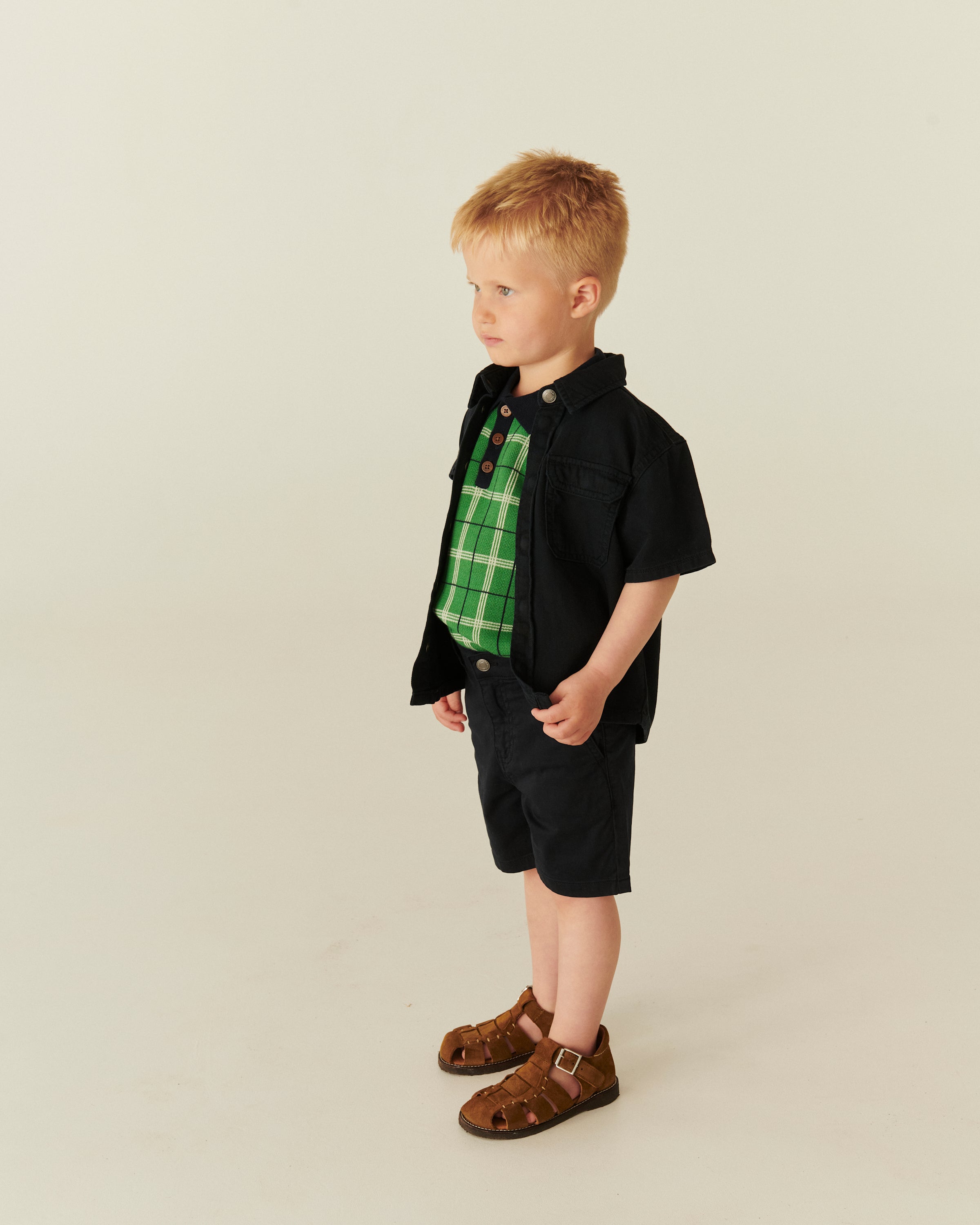 KNITTED CHECKERED POLO