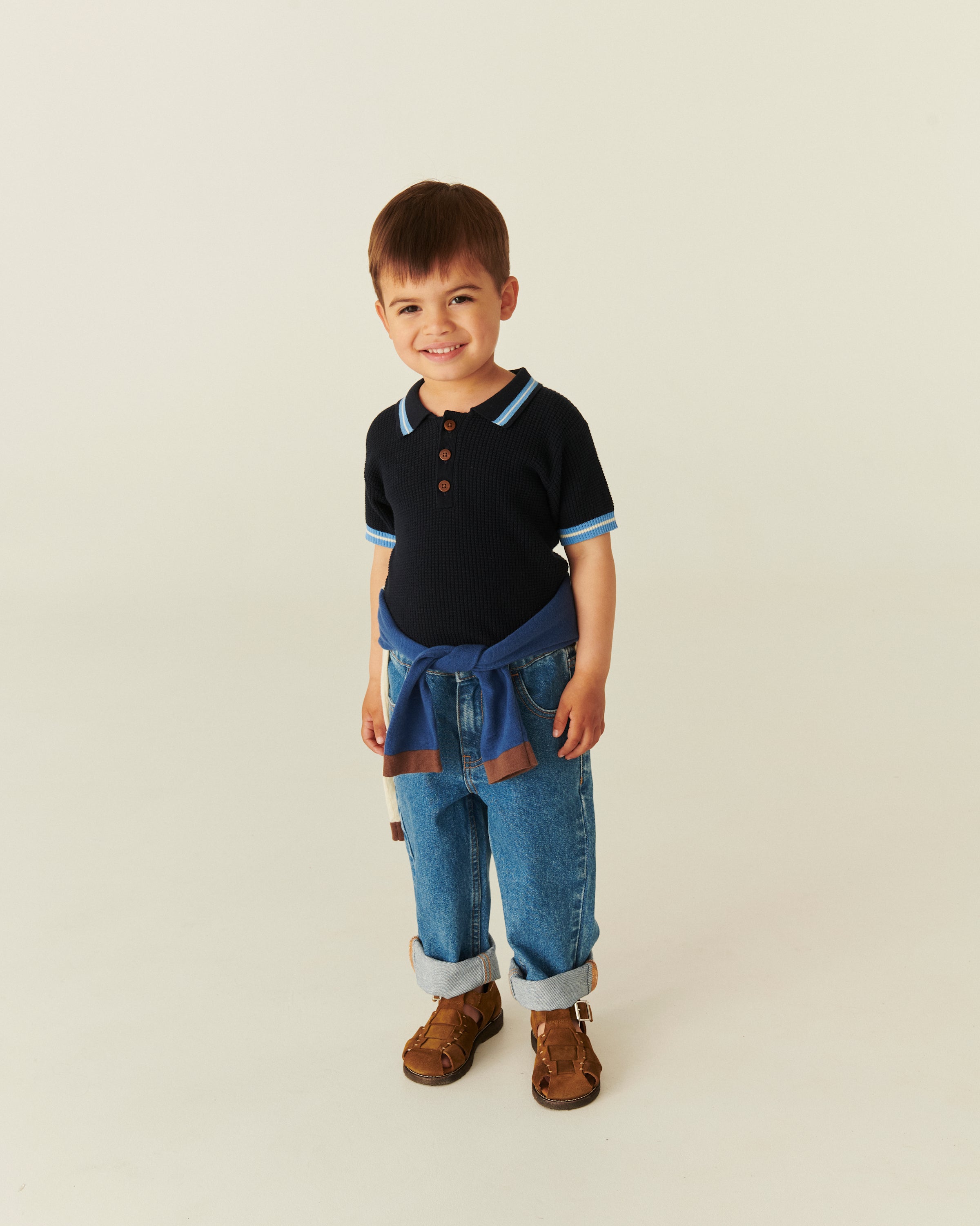KNITTED CHECKERED POLO