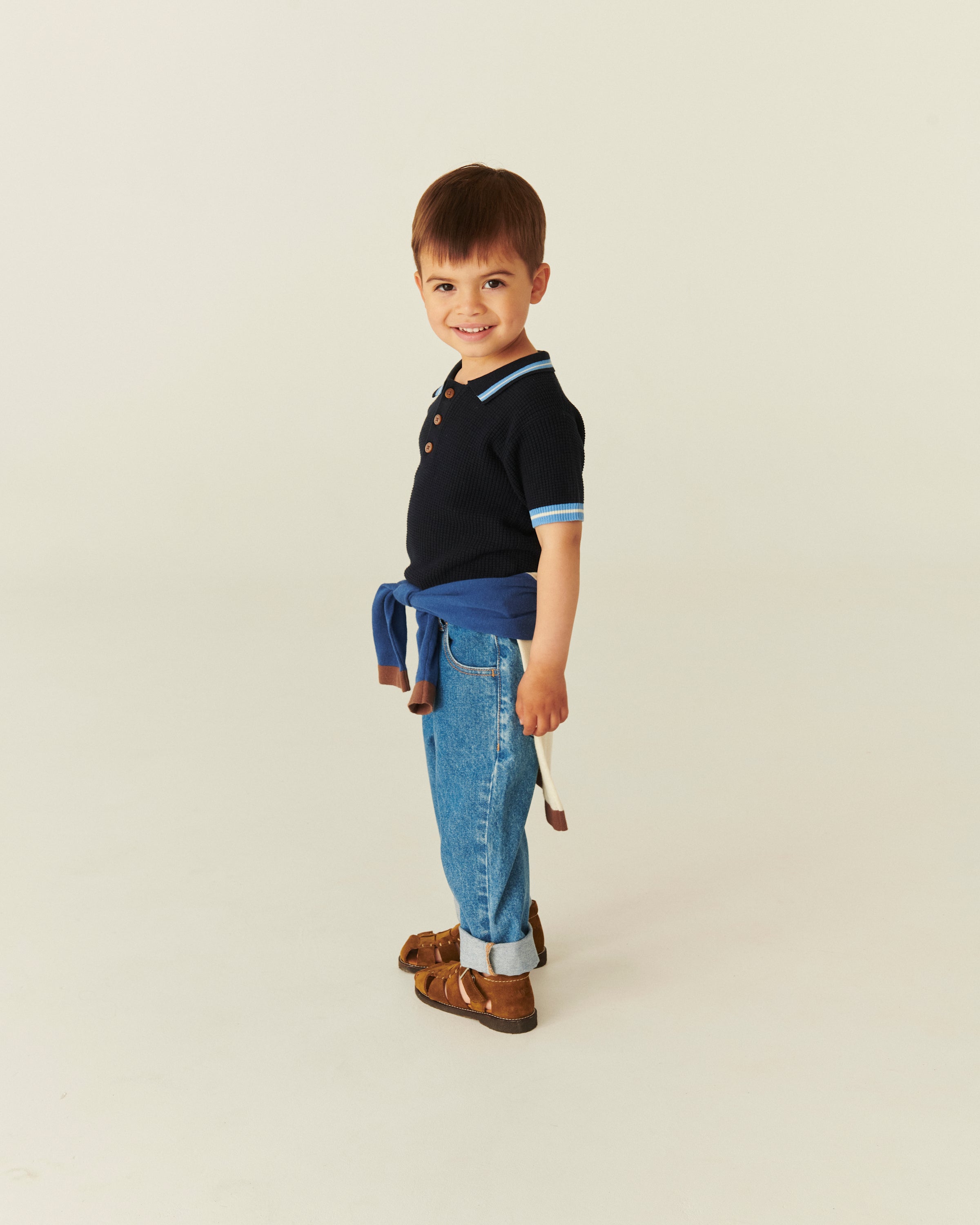 KNITTED CHECKERED POLO