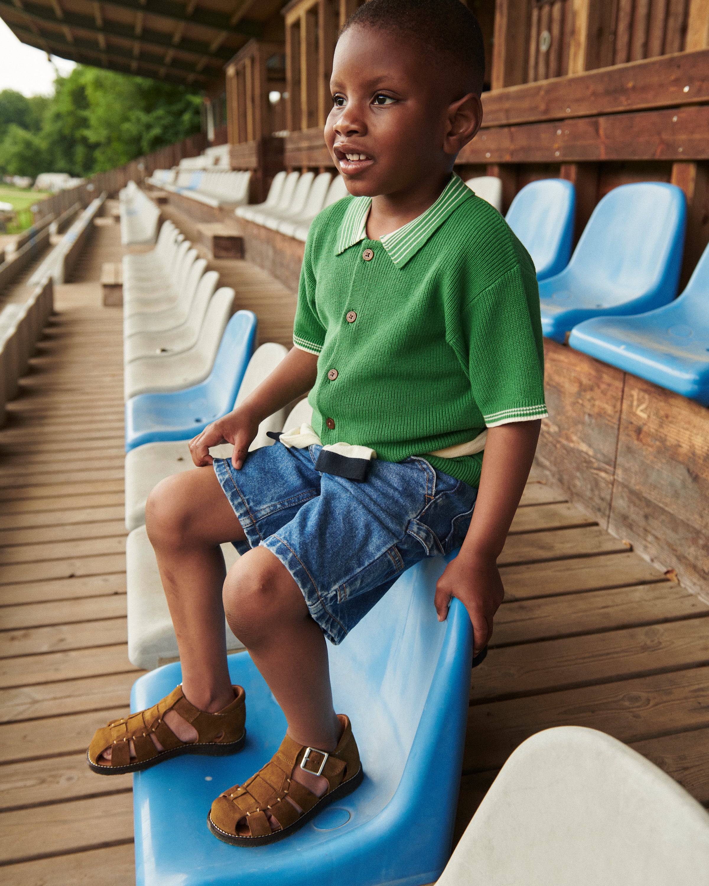 KNITTED CHECKERED POLO
