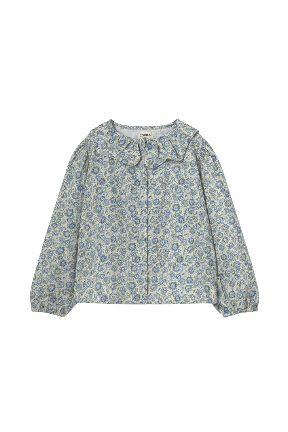 Floral fine corduroy blouse
