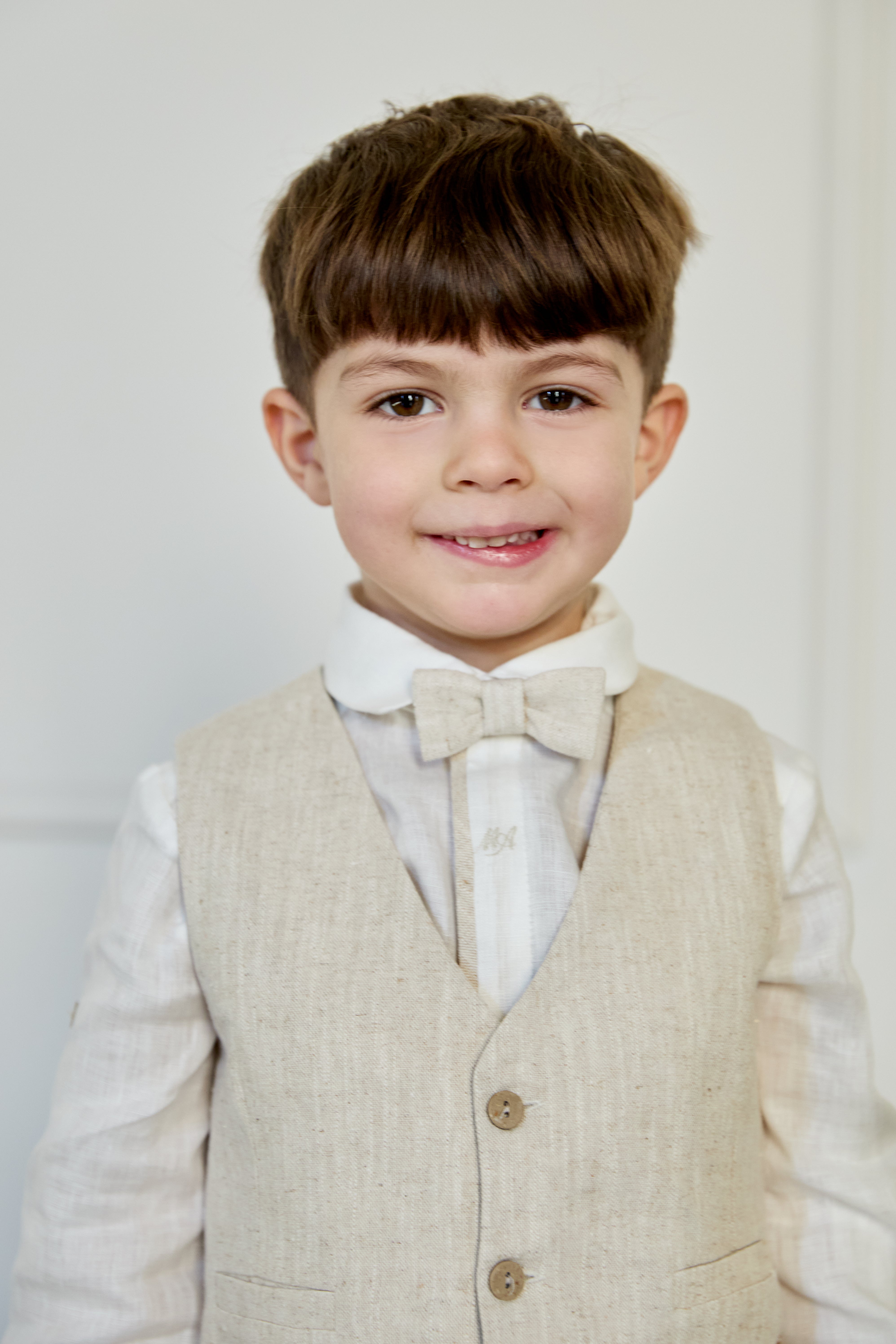 Boy's Vest & Shorts (Woven Fabric) Marsala Set