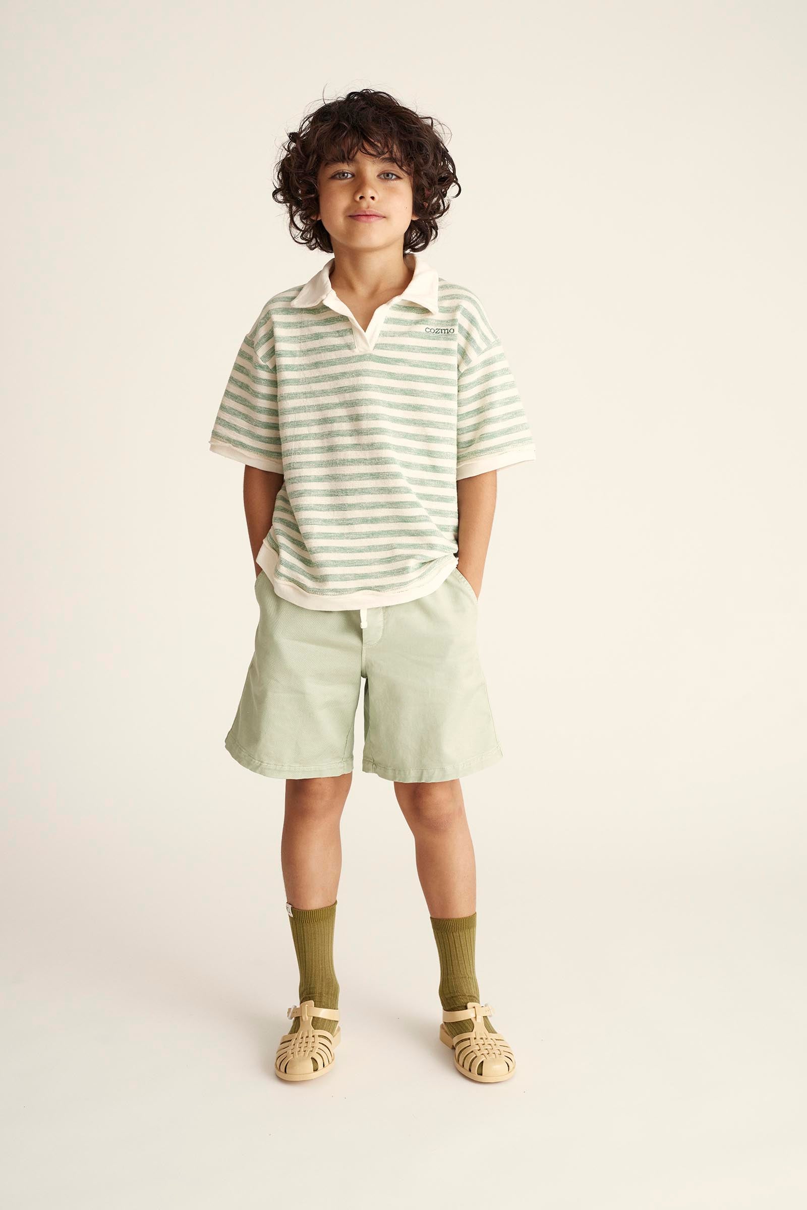 Boy's Organic Thin Stripes Polo Shirt