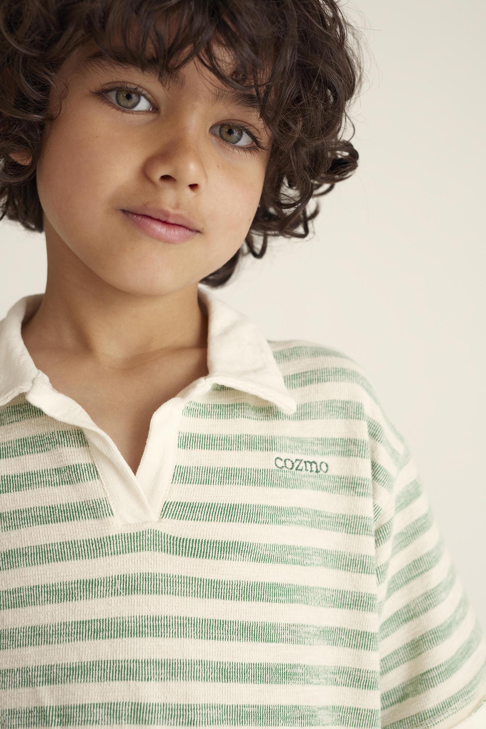 Boy's Organic Thin Stripes Polo Shirt