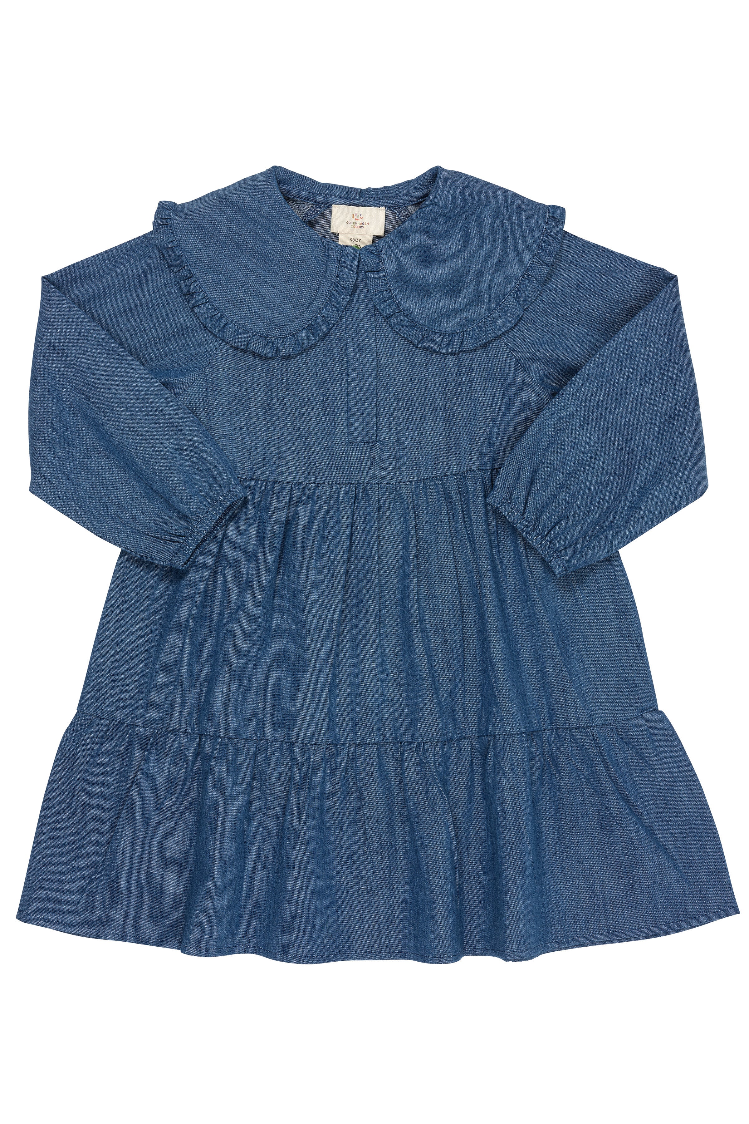 SUPER LIGHT DENIM DRESS W. COLLAR