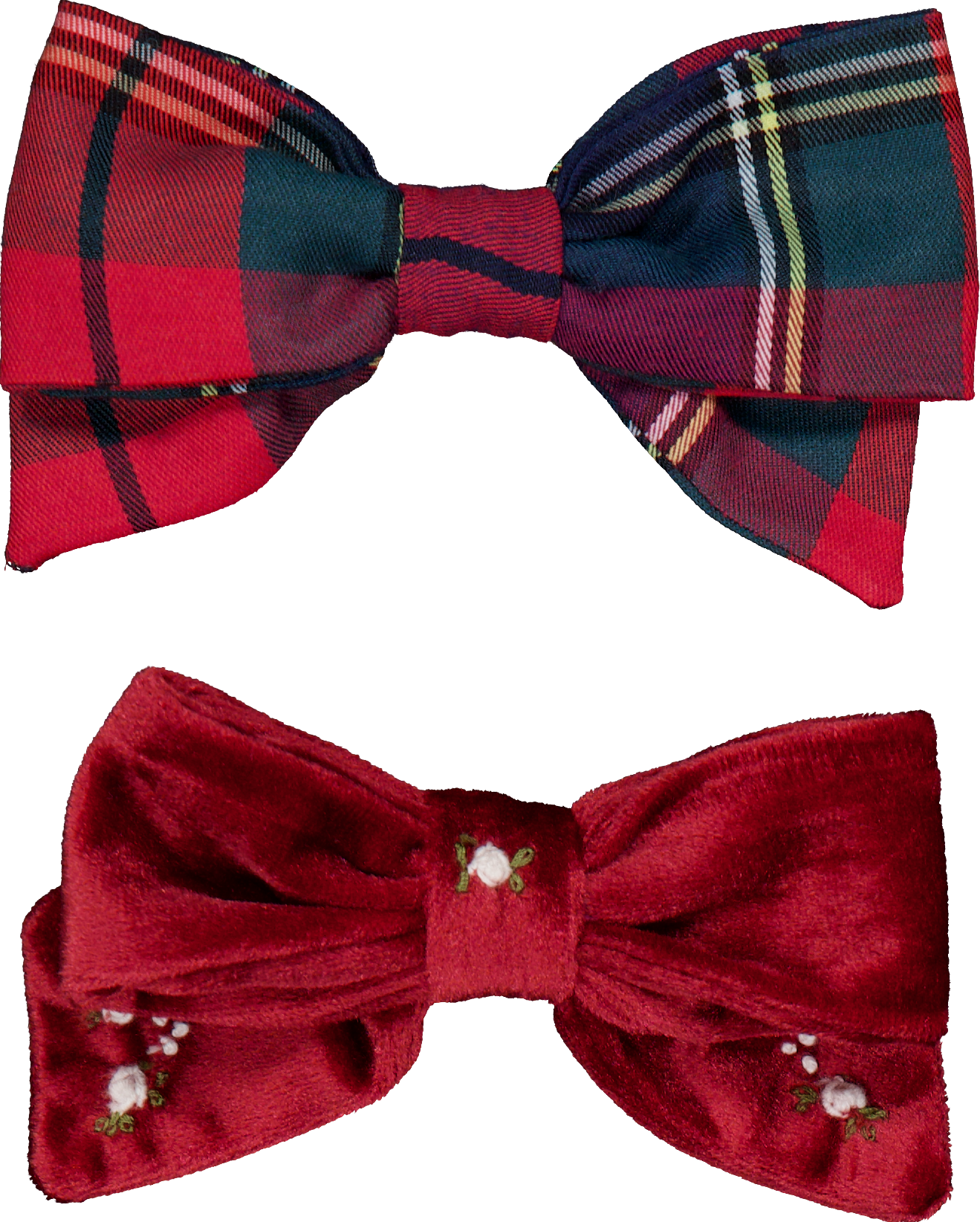 Bonnie-B, embroidered hair clip, in Burgundy velvet