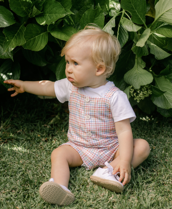 Boy's Plaid Romper