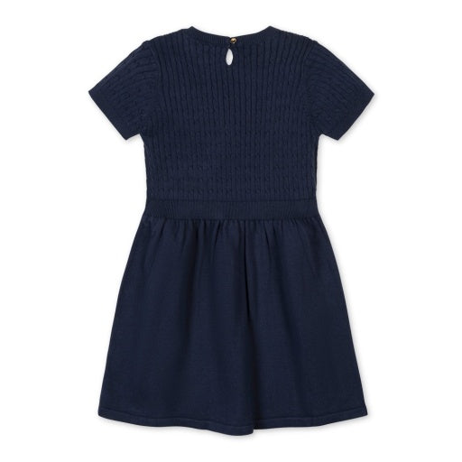 ORGANIC SHORT SLEEVE CABLE SWEATER DRESS
