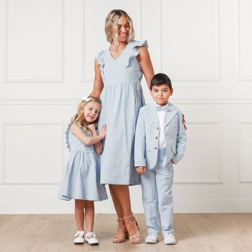 ORGANIC SEERSUCKER SUIT PANT