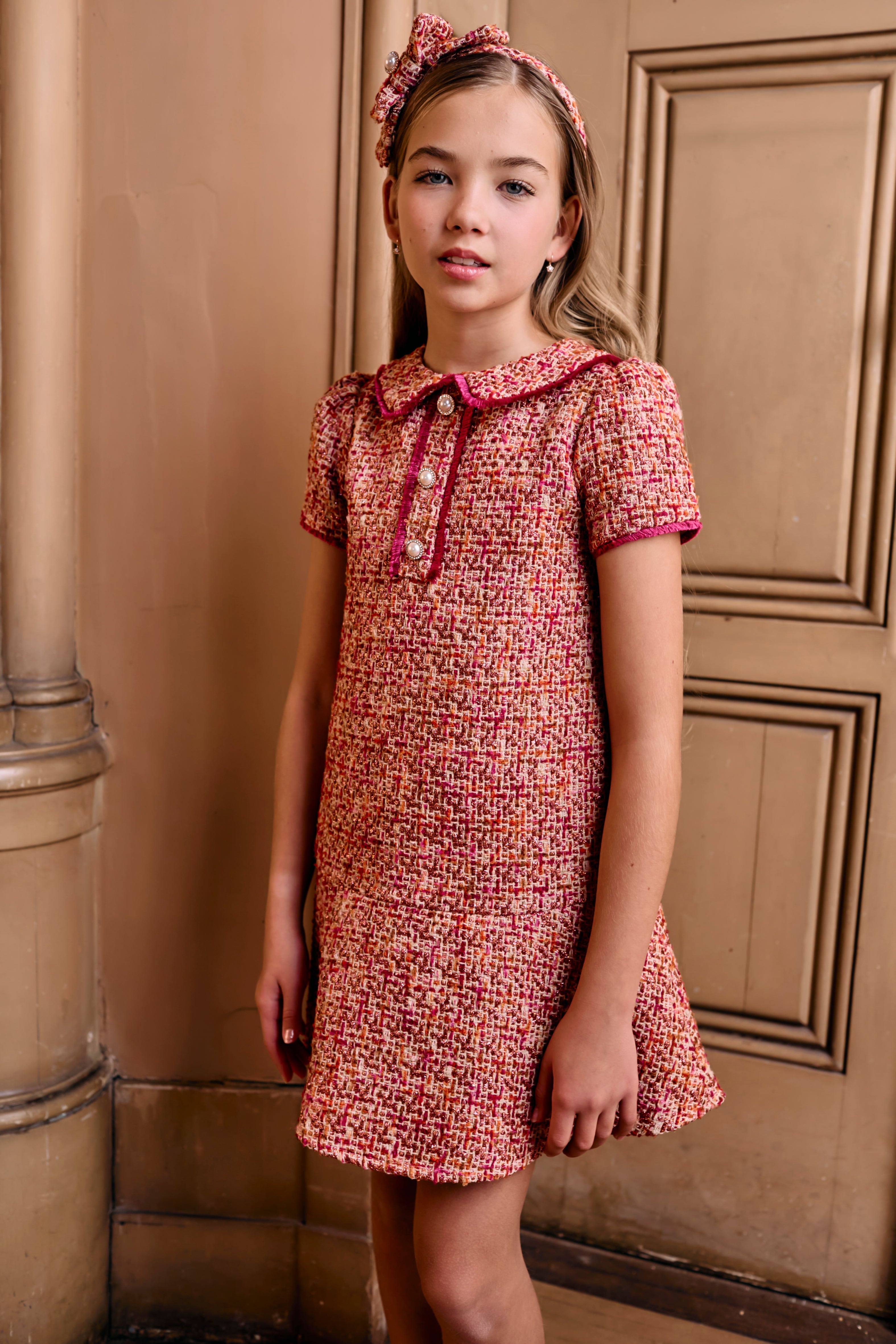 Fuchsia Tweed  Dress