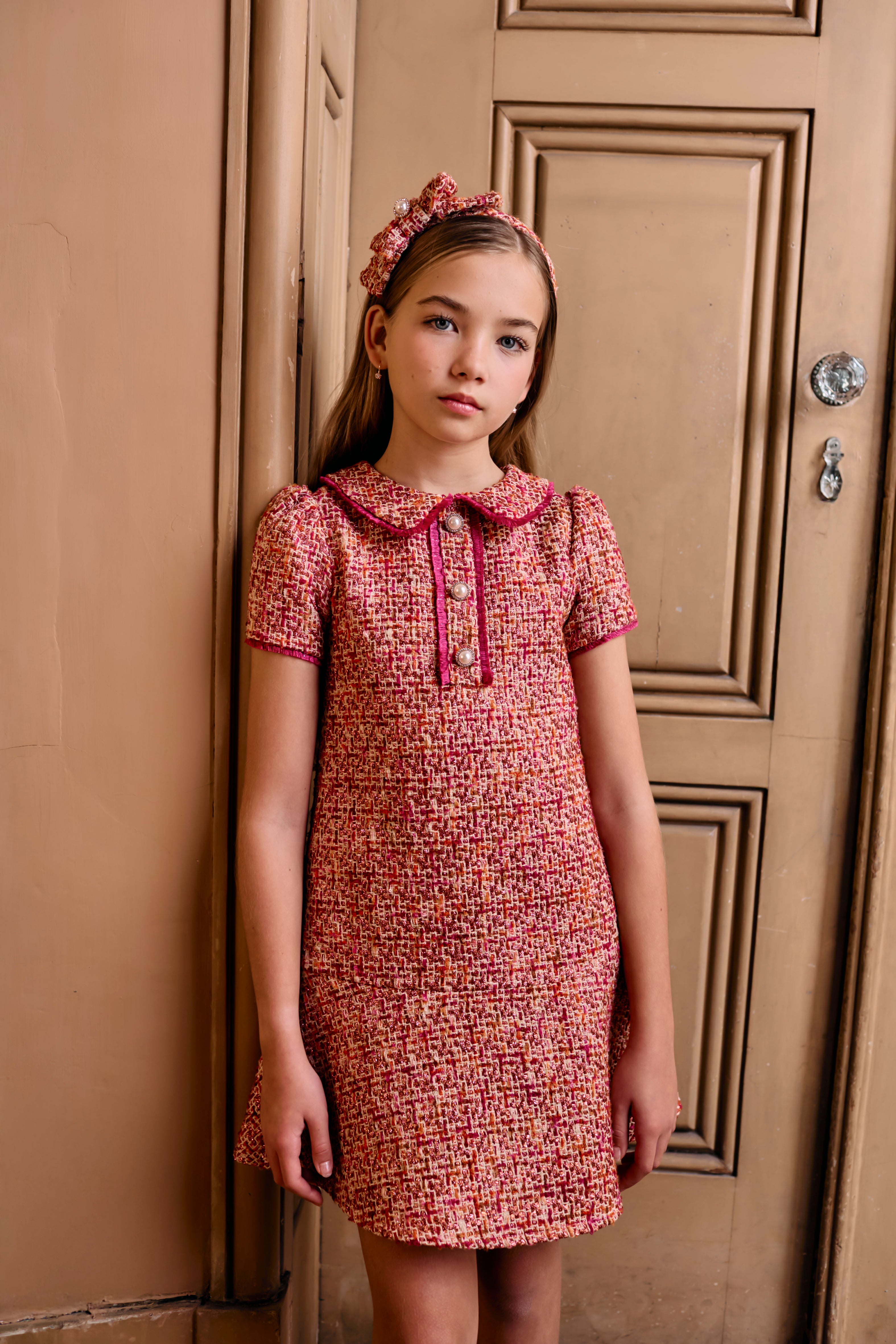 Fuchsia Tweed  Dress