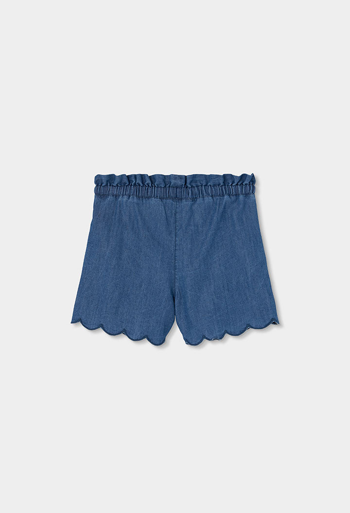 Denim Scallop Shorts