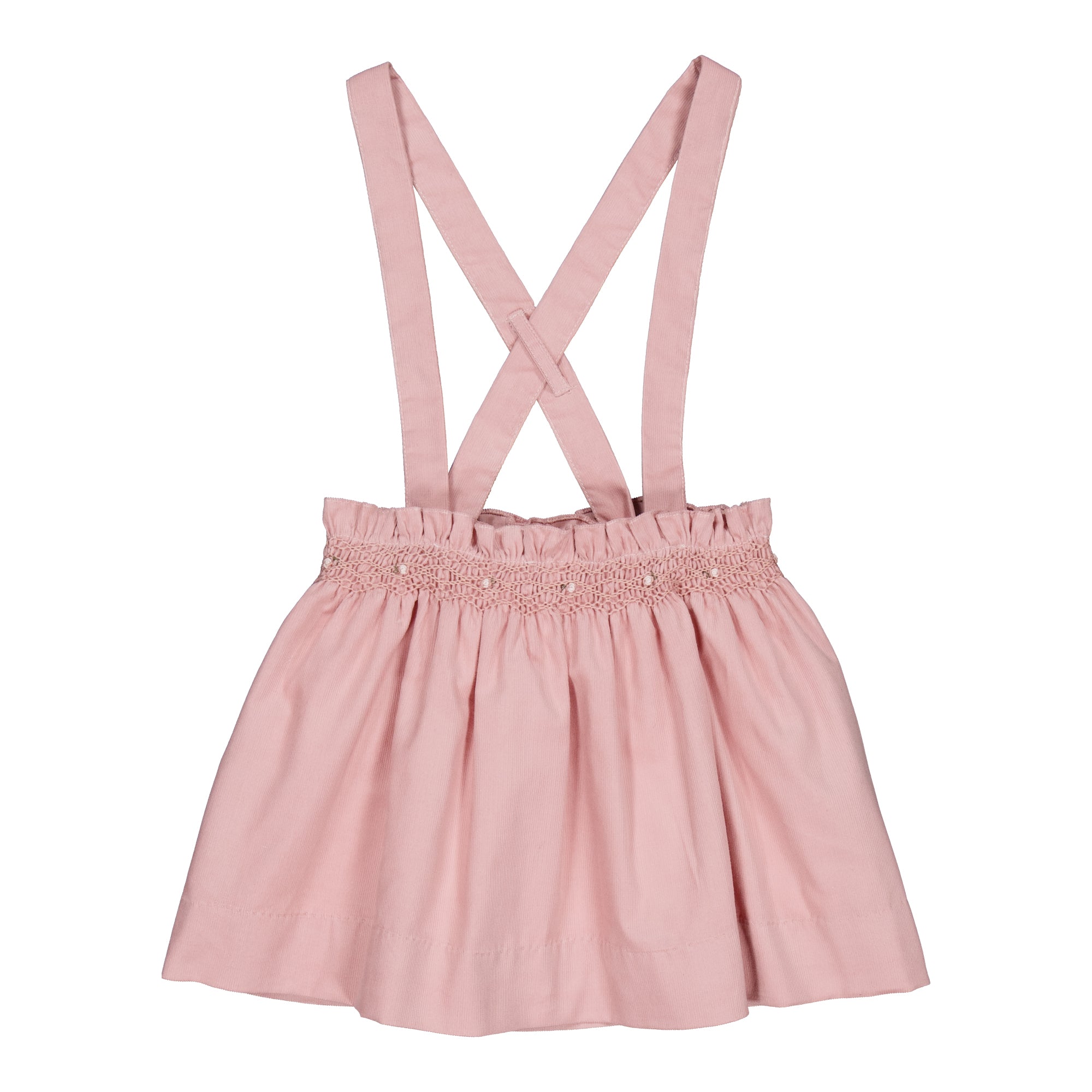 Louise, smocked skirt, in Pink Corduroy