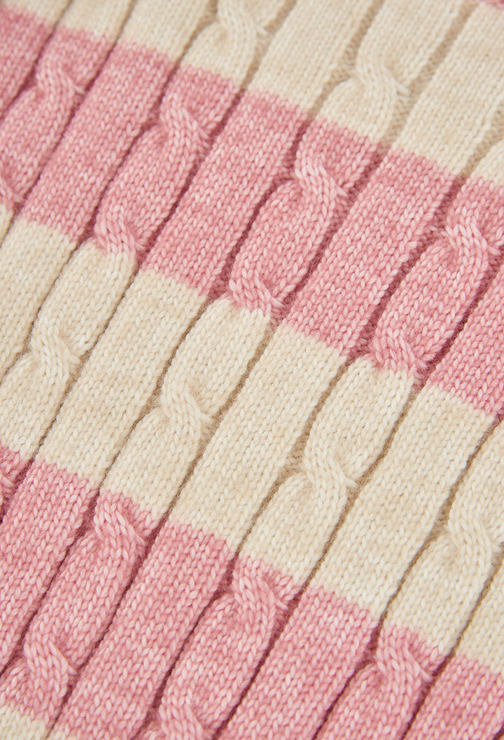 KNITWEAR PO STRIPE PINK
