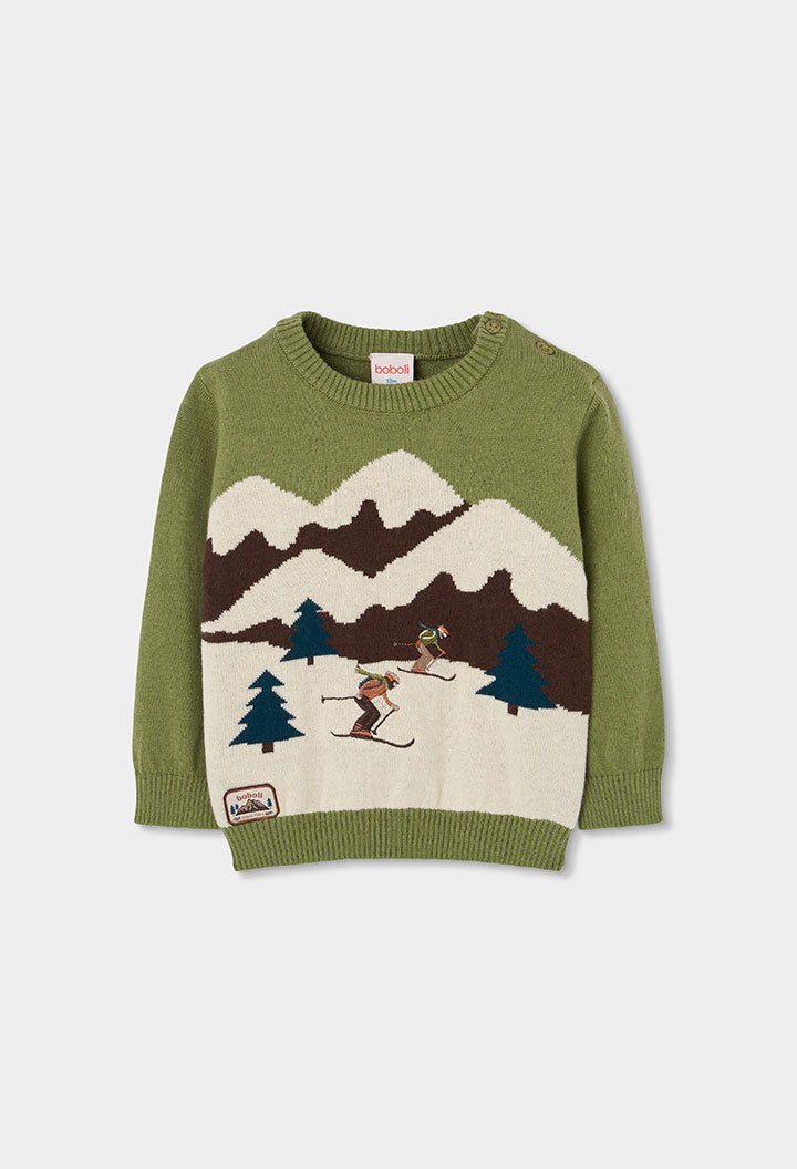 KNITWEAR PO SKI BRWN/GRN