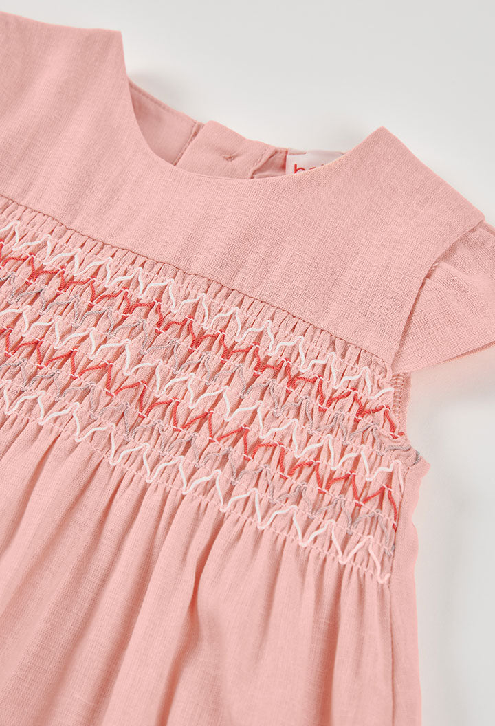 Salmon Linen Dress