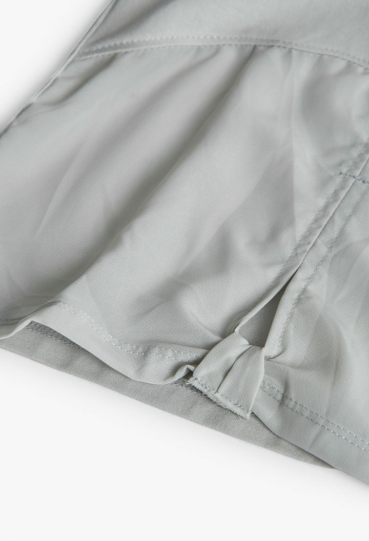 Grey Ribbon Knit T-Shirt