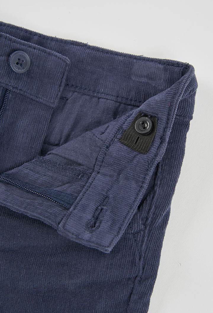 MICROCORDUROY TROUSERS NAVY