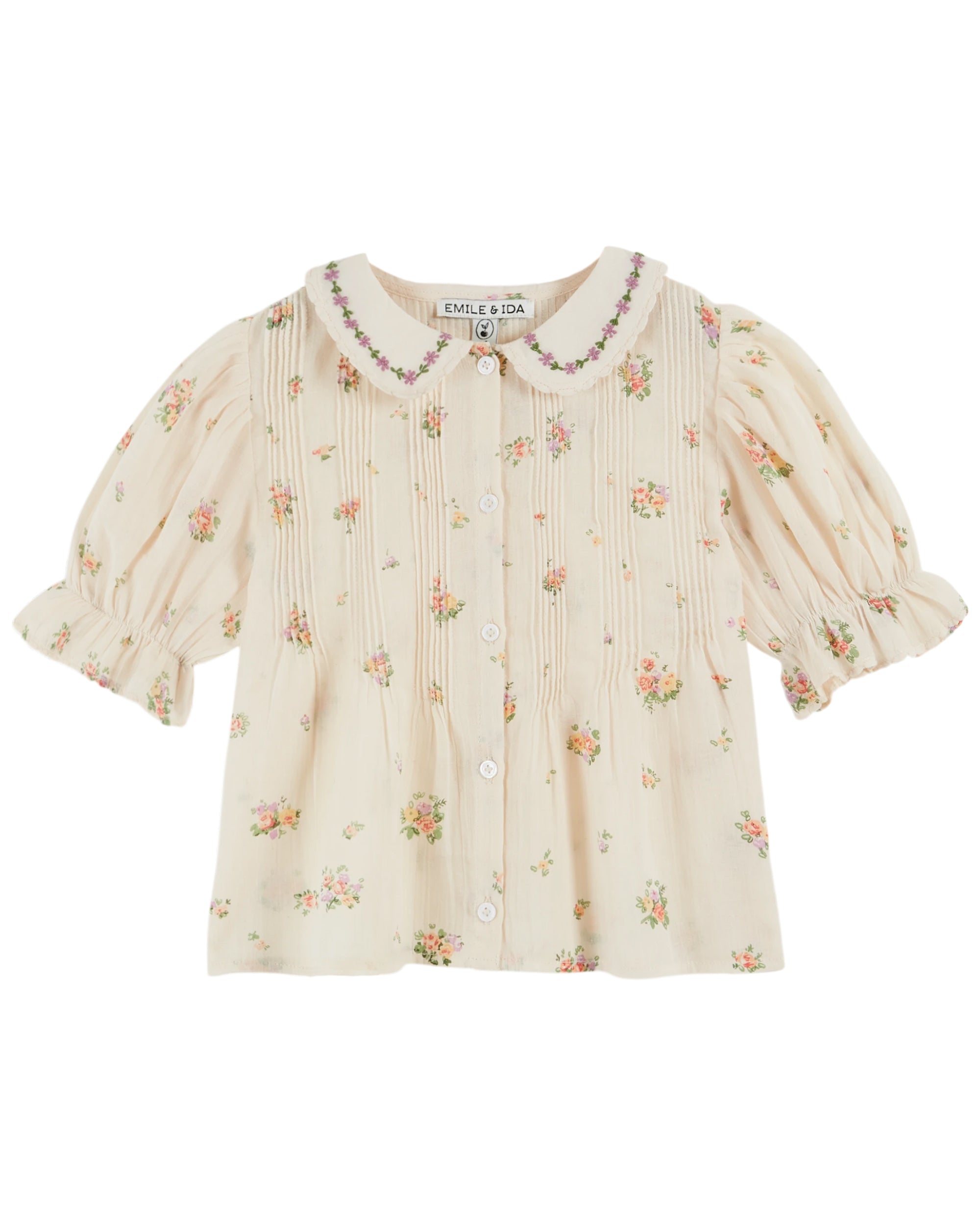 EMBROIDERED PRINTED BLOUSE