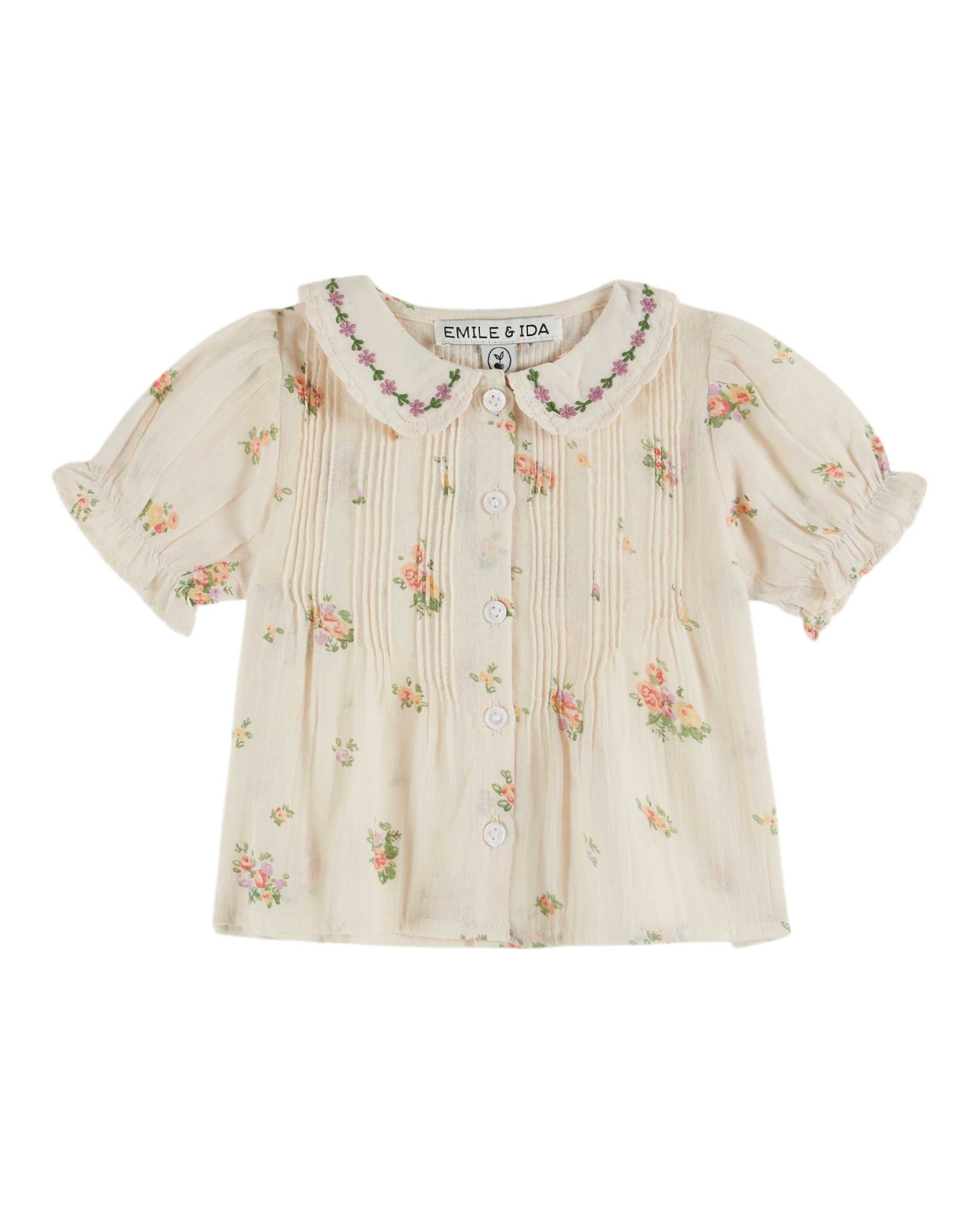EMBROIDERED PRINTED BLOUSE