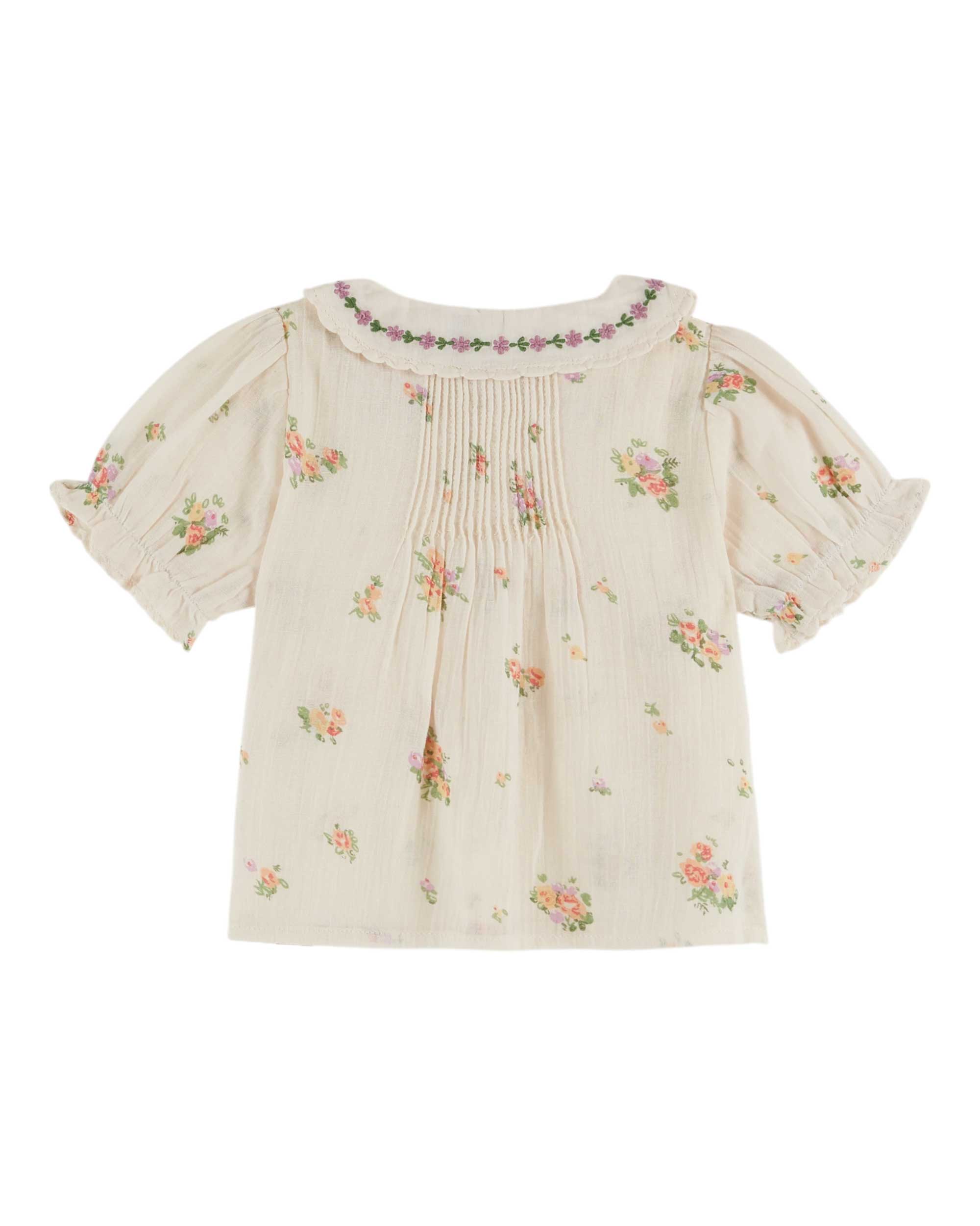 EMBROIDERED PRINTED BLOUSE
