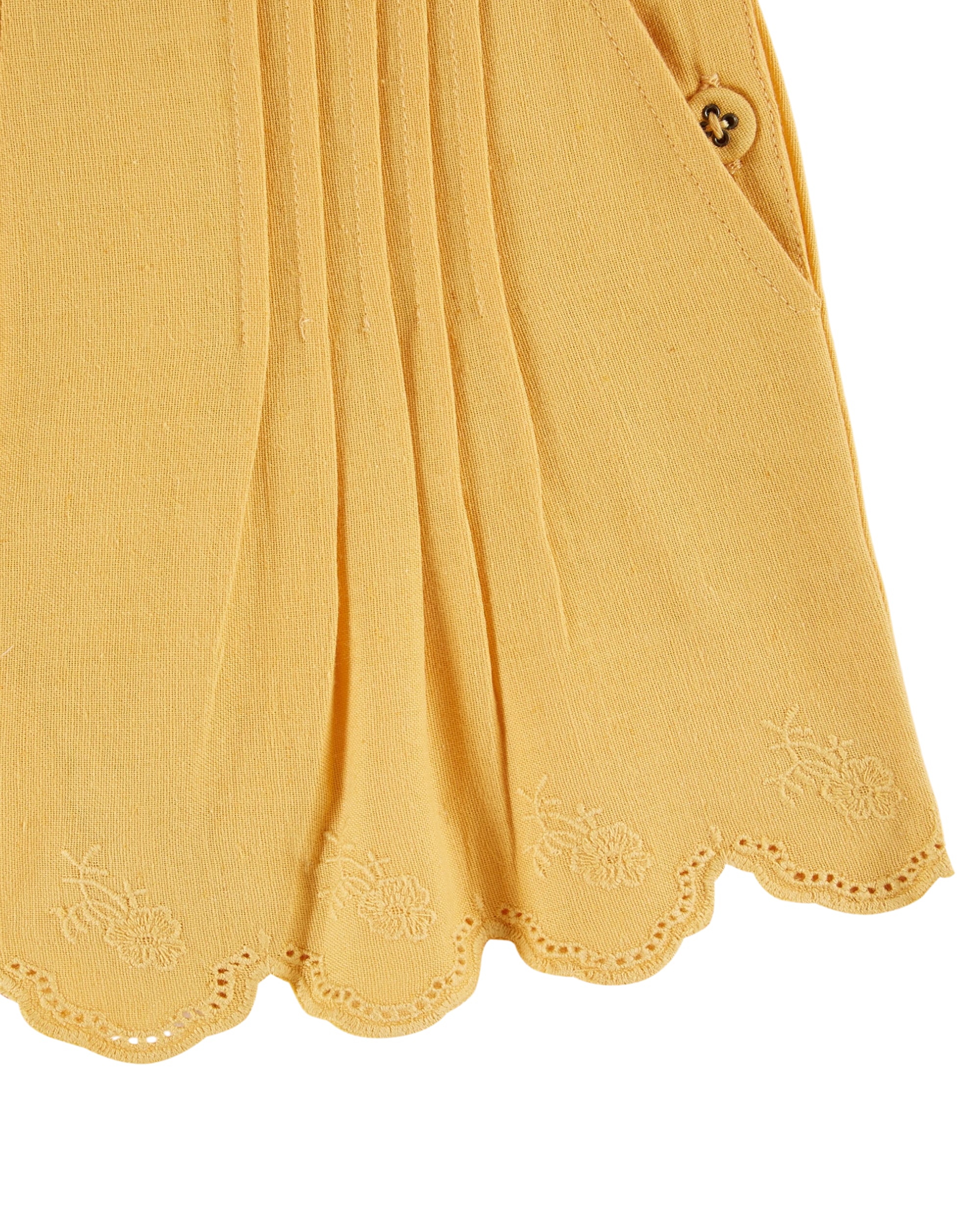 CHAMBRAY EMBROIDERED SHORTS