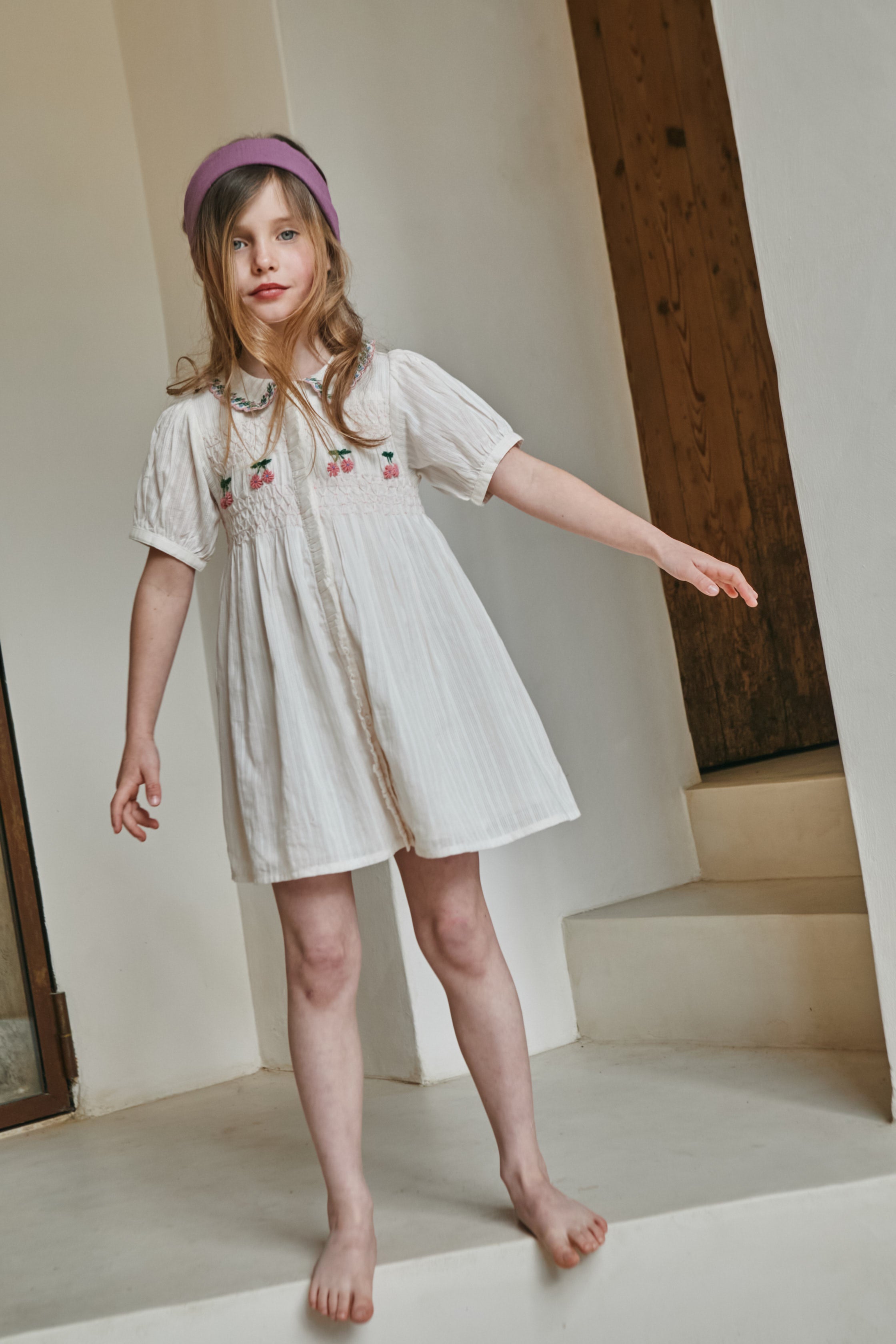 SMOCKED HAND EMBROIDERED DRESS