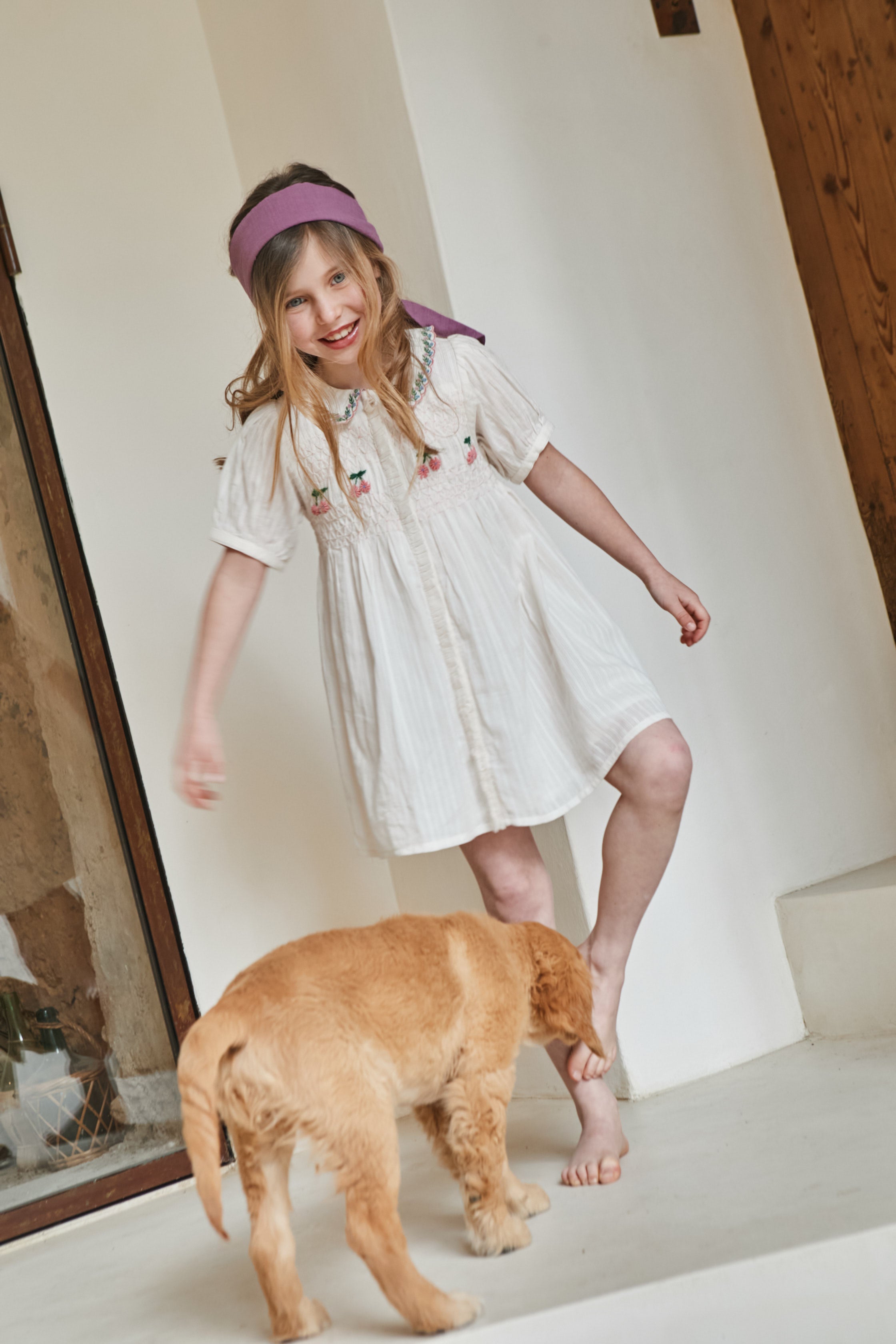 SMOCKED HAND EMBROIDERED DRESS