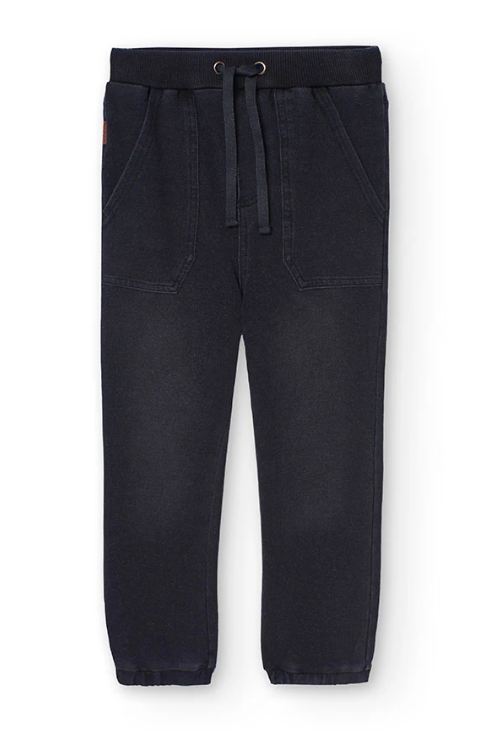 Fleece denim trousers for boy