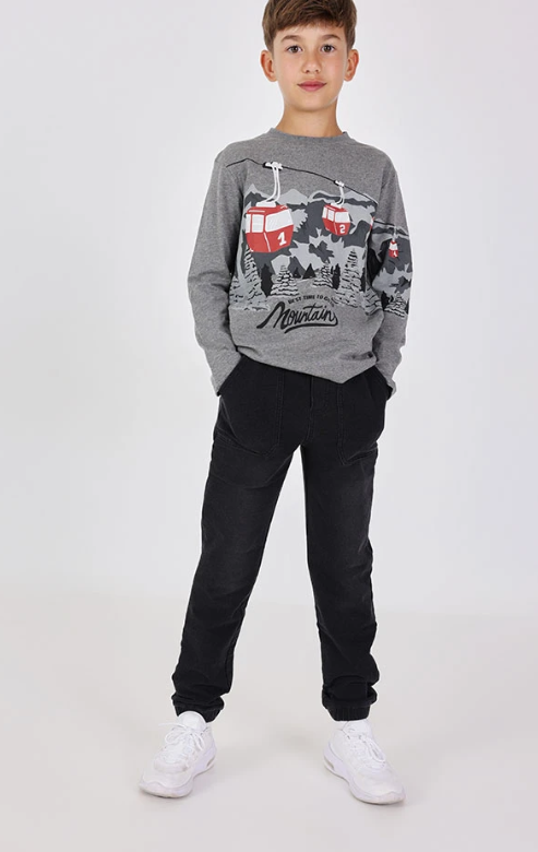 Fleece denim trousers for boy