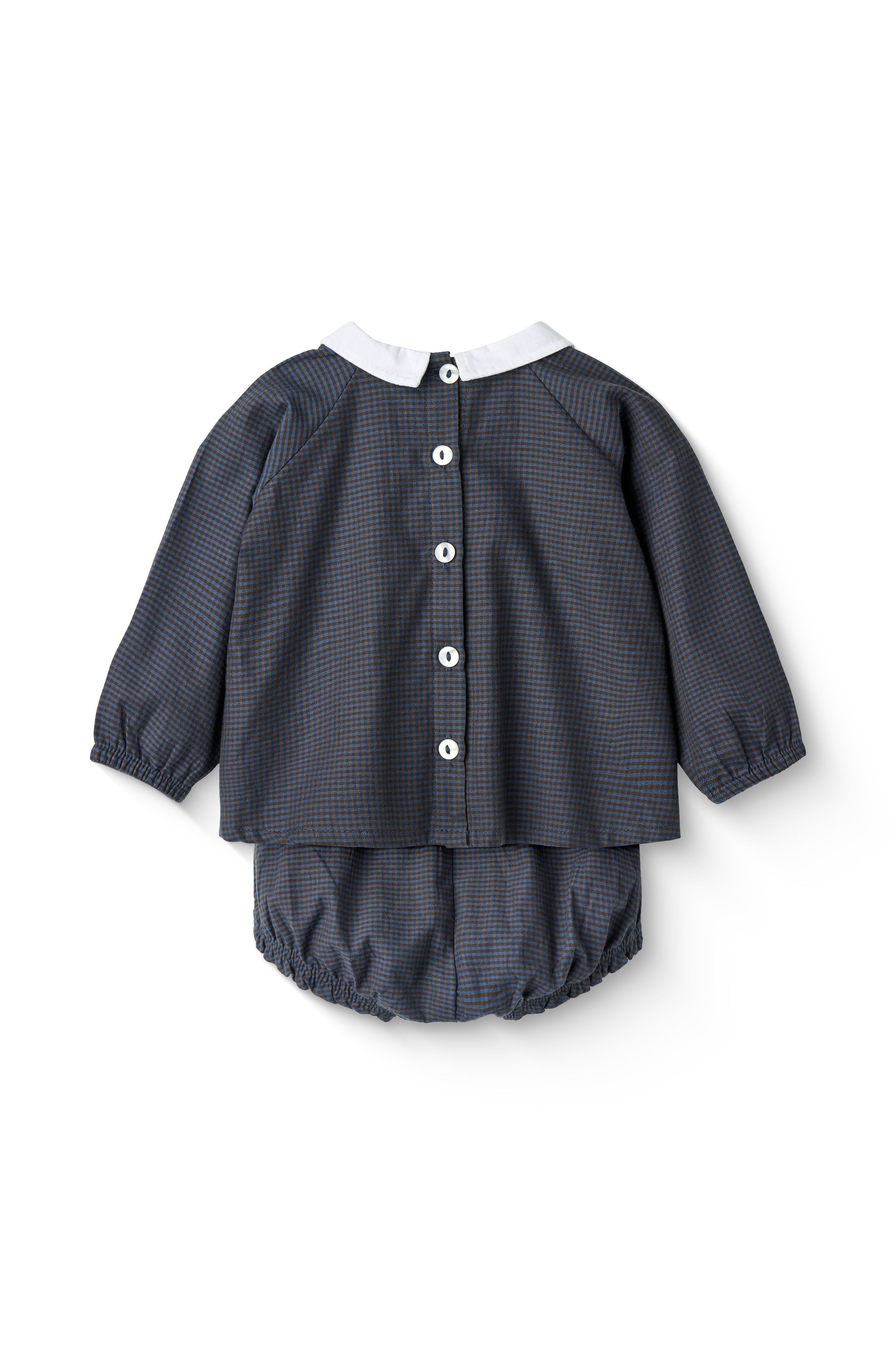 CHECKERED BABY-SET W. BLOUSE AND BLOOMER