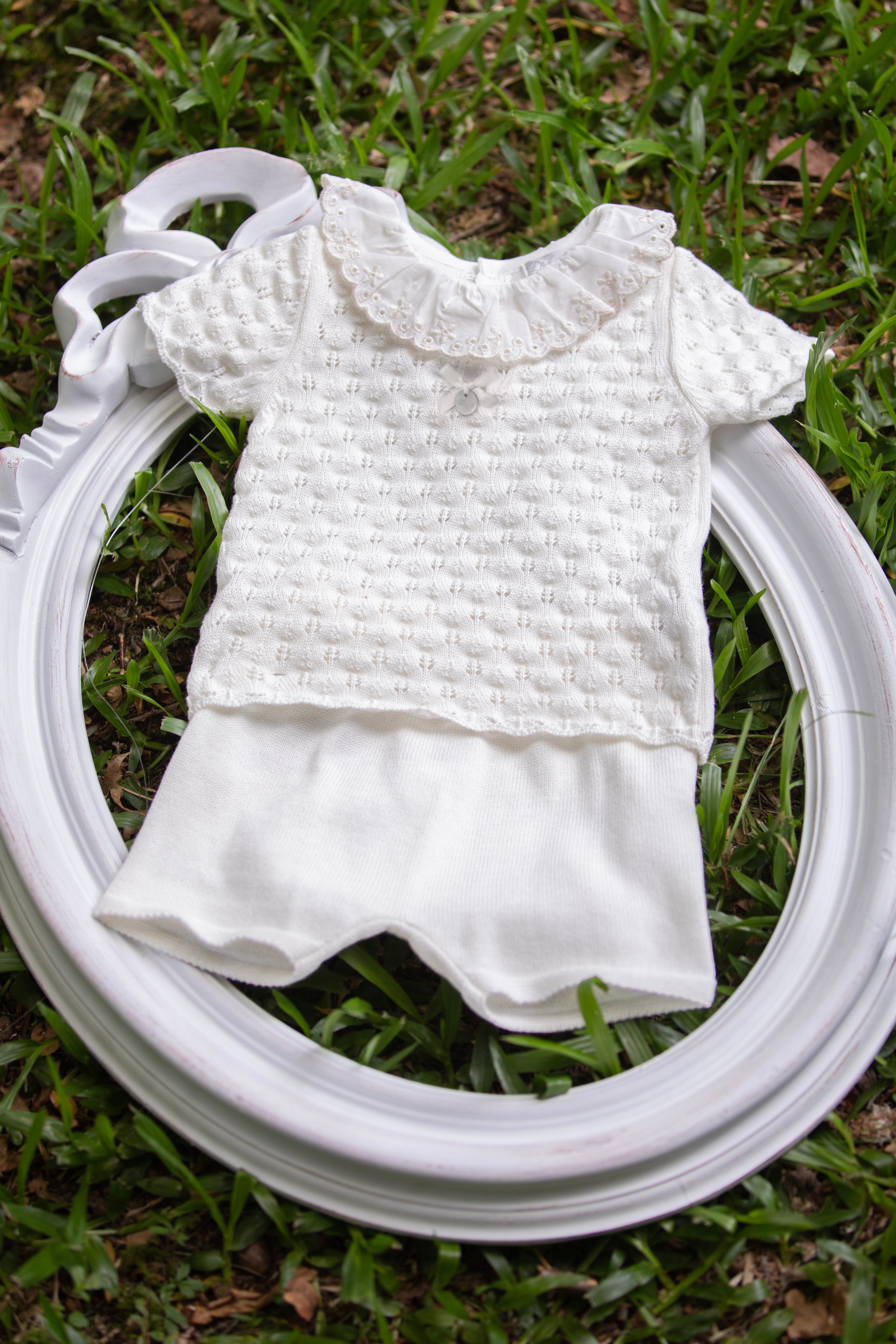 Set: Girl Sweater Knit Top & Shorts