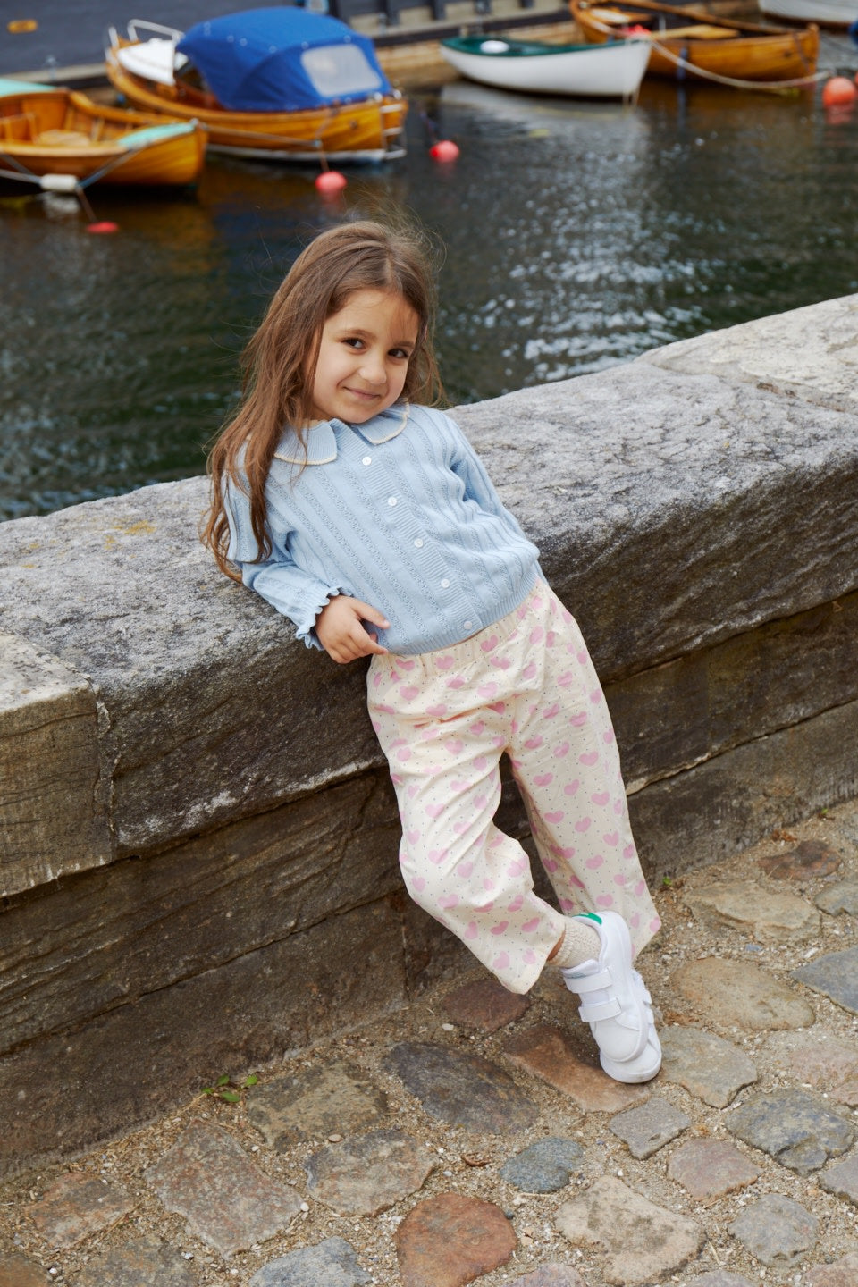 KNITTED POINTELLE CARDIGAN W COLLAR