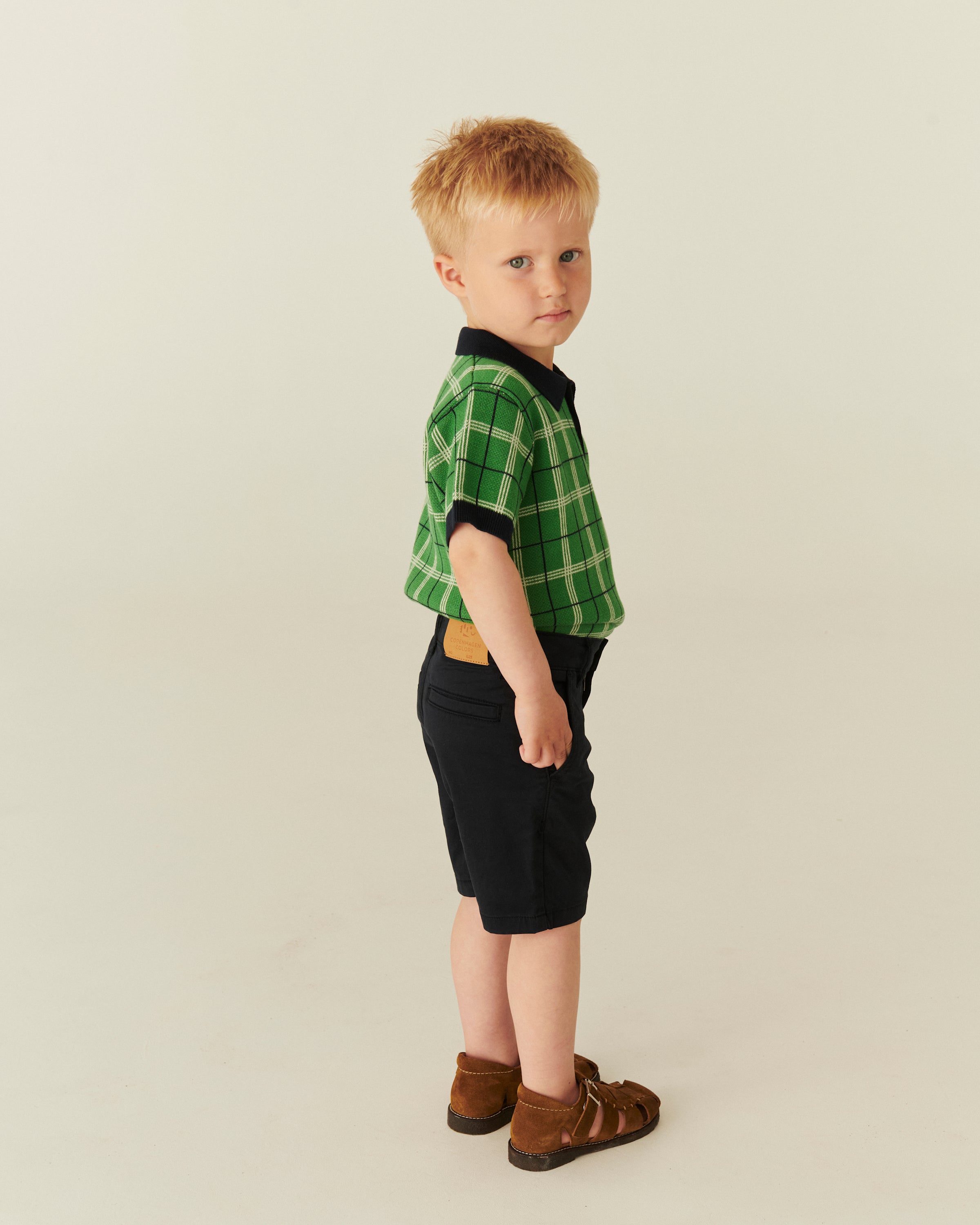 KNITTED CHECKERED POLO